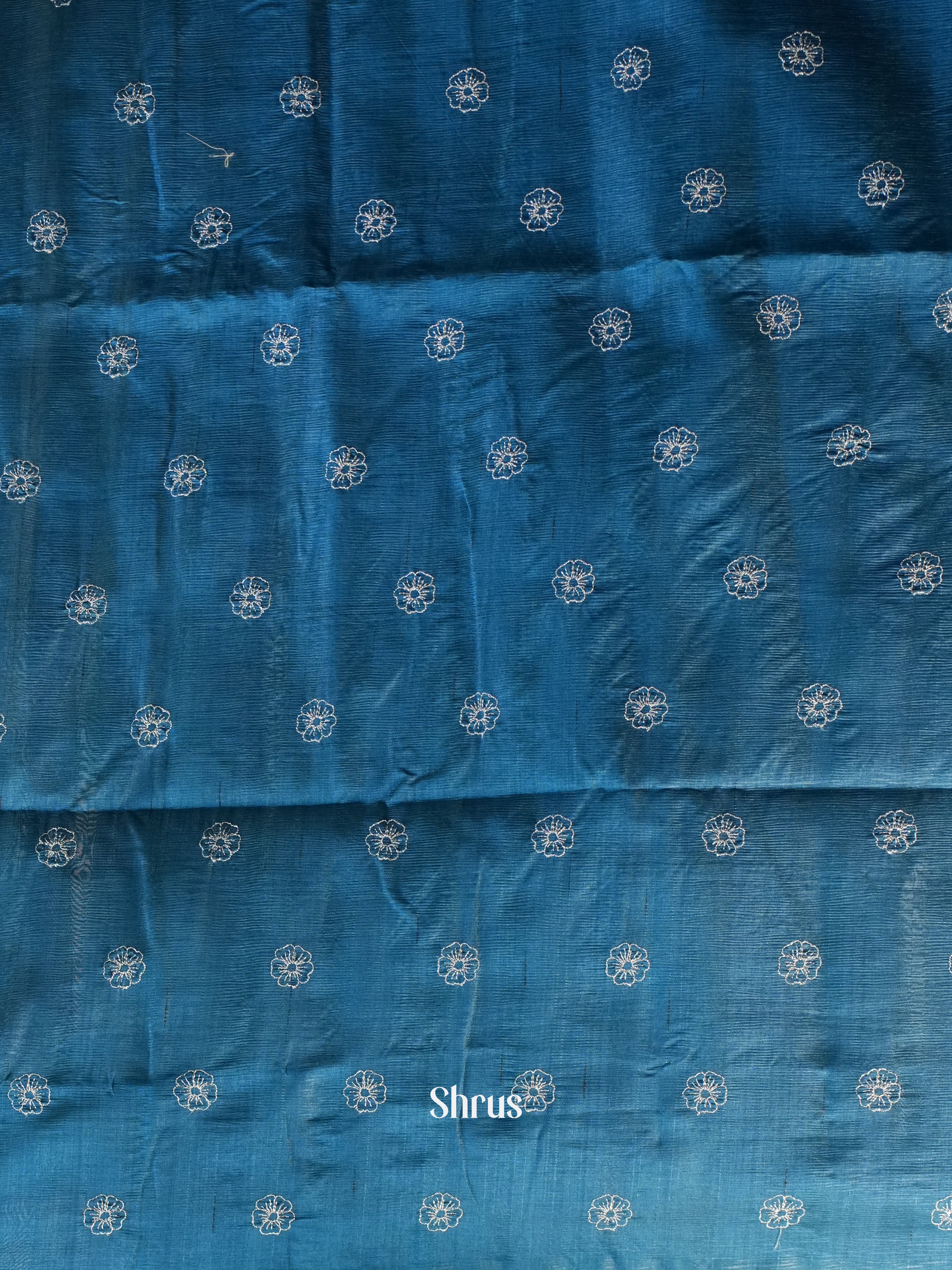 Blue - Semi Rawsilk Saree - Shop on Shrus.com