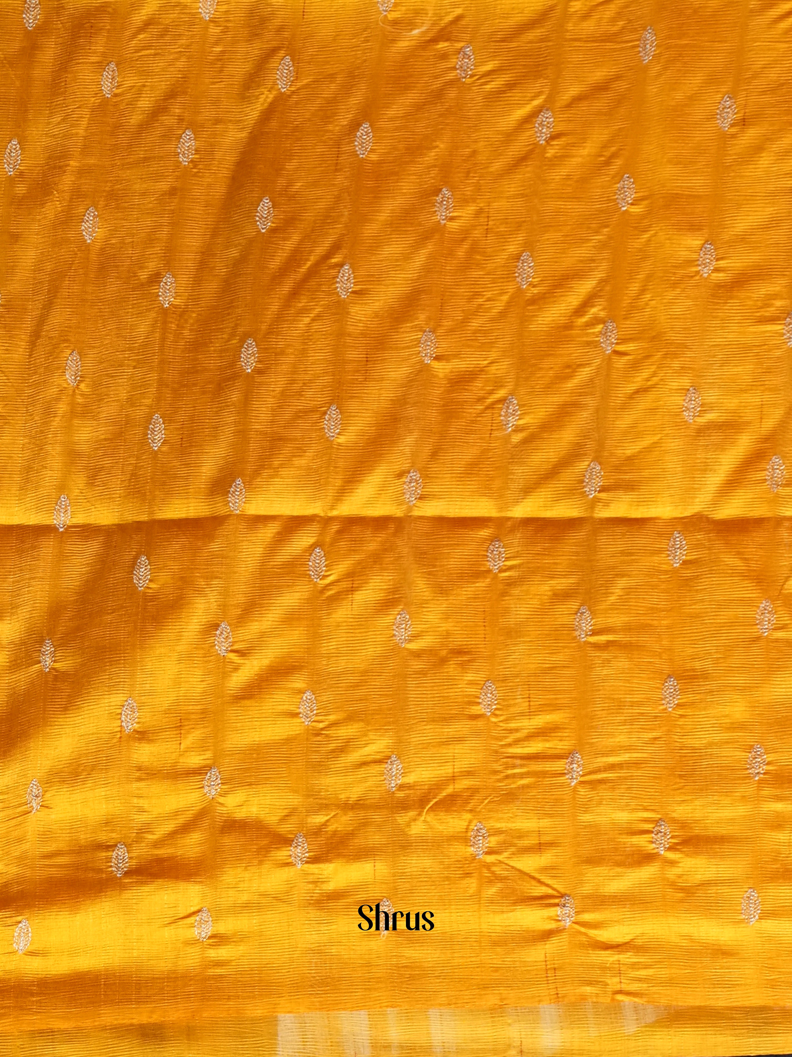 Mustard - Semi Rawsilk Saree - Shop on Shrus.com