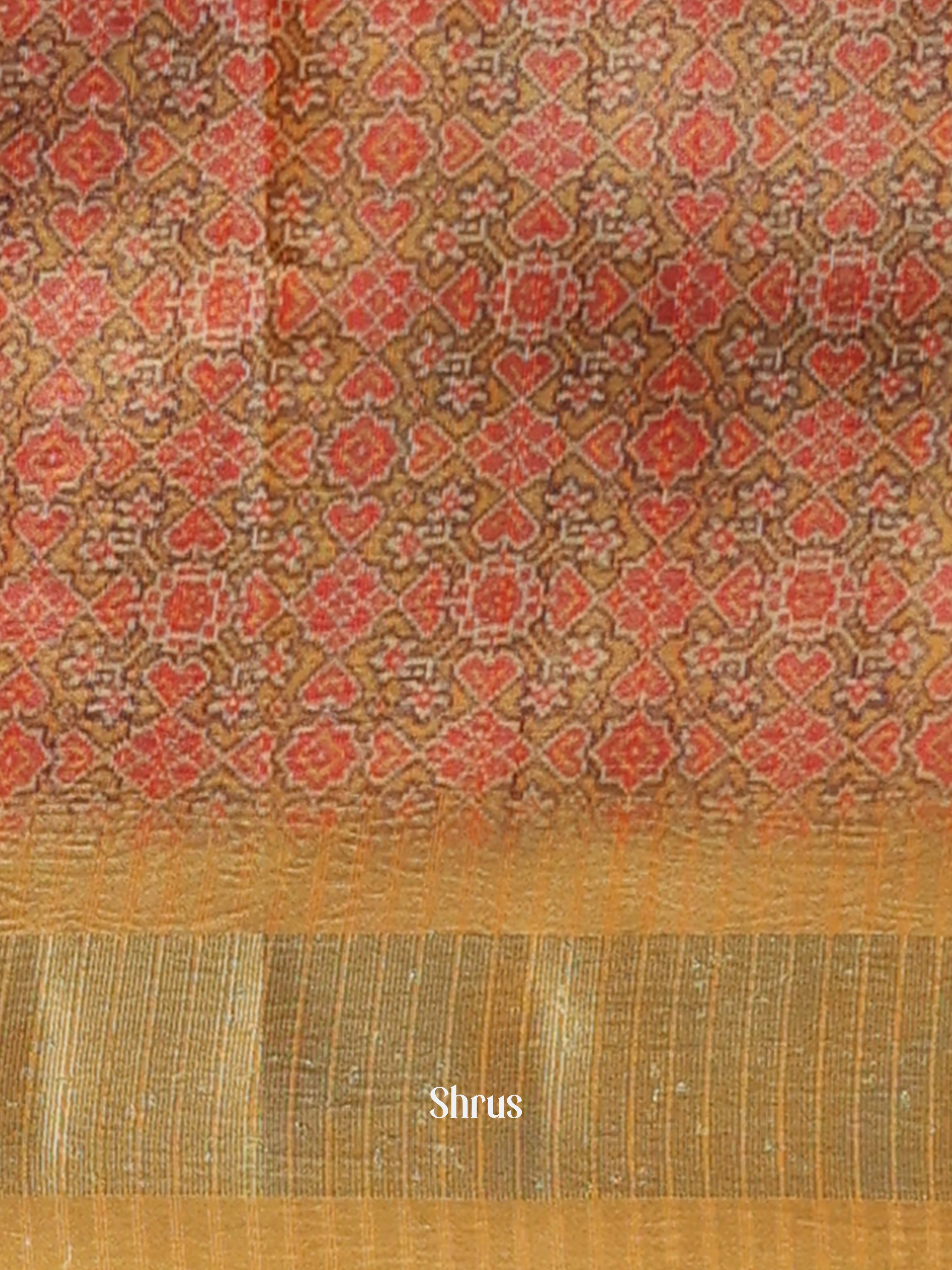 Gold - Semi Patola Saree - Shop on Shrus.com