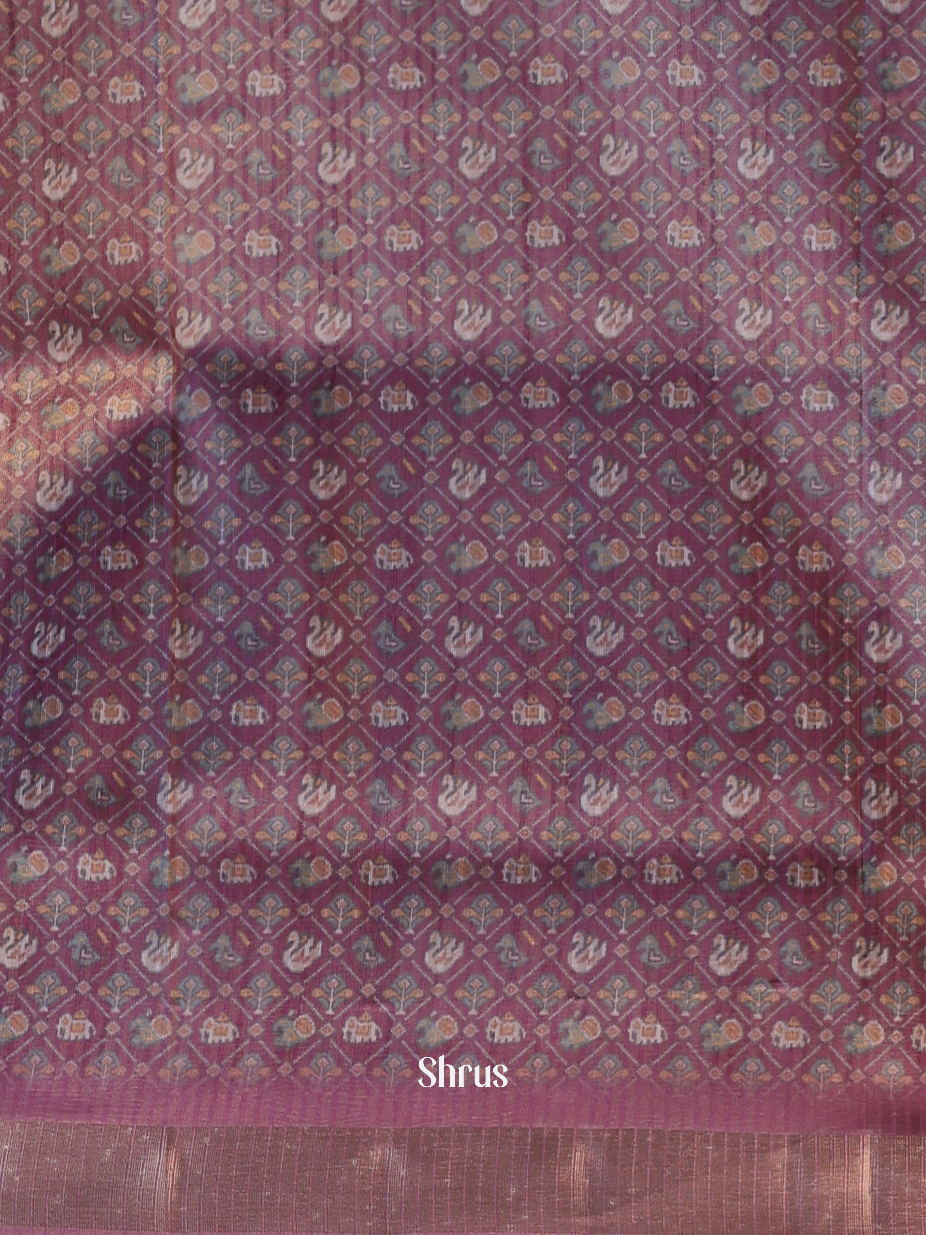 Purple - Semi Patola Saree - Shop on Shrus.com