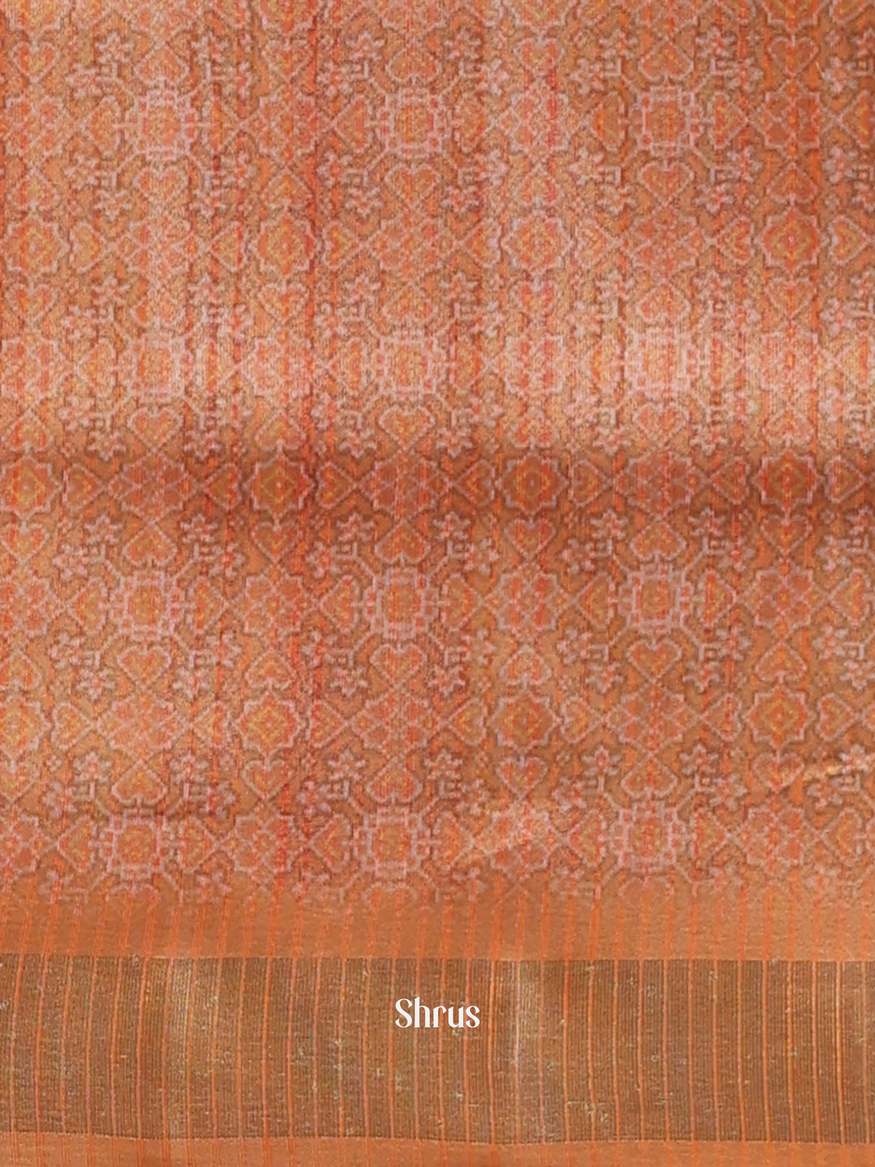Orange - Semi Patola Saree - Shop on Shrus.com