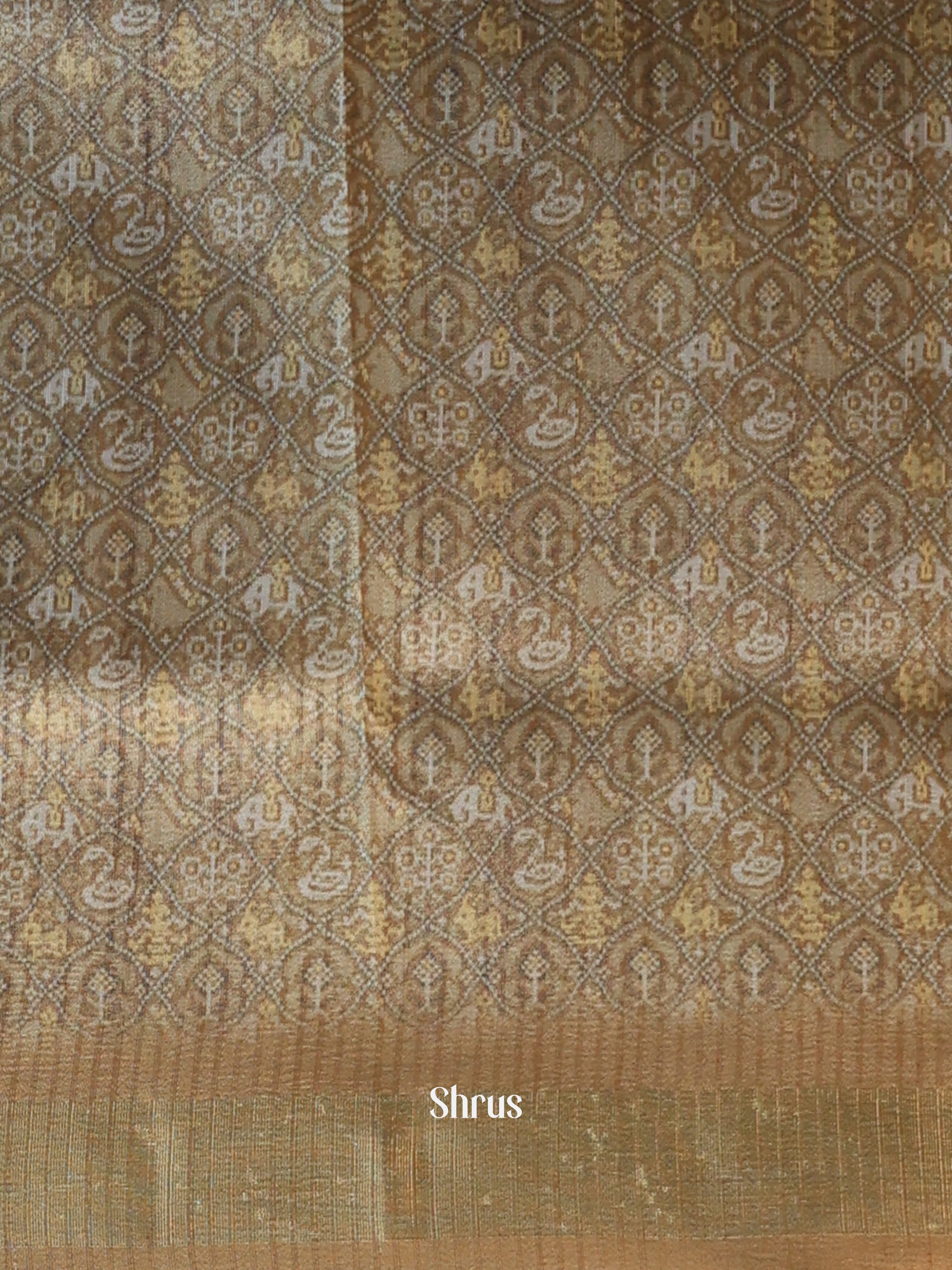 Grey - Semi Patola Saree - Shop on Shrus.com
