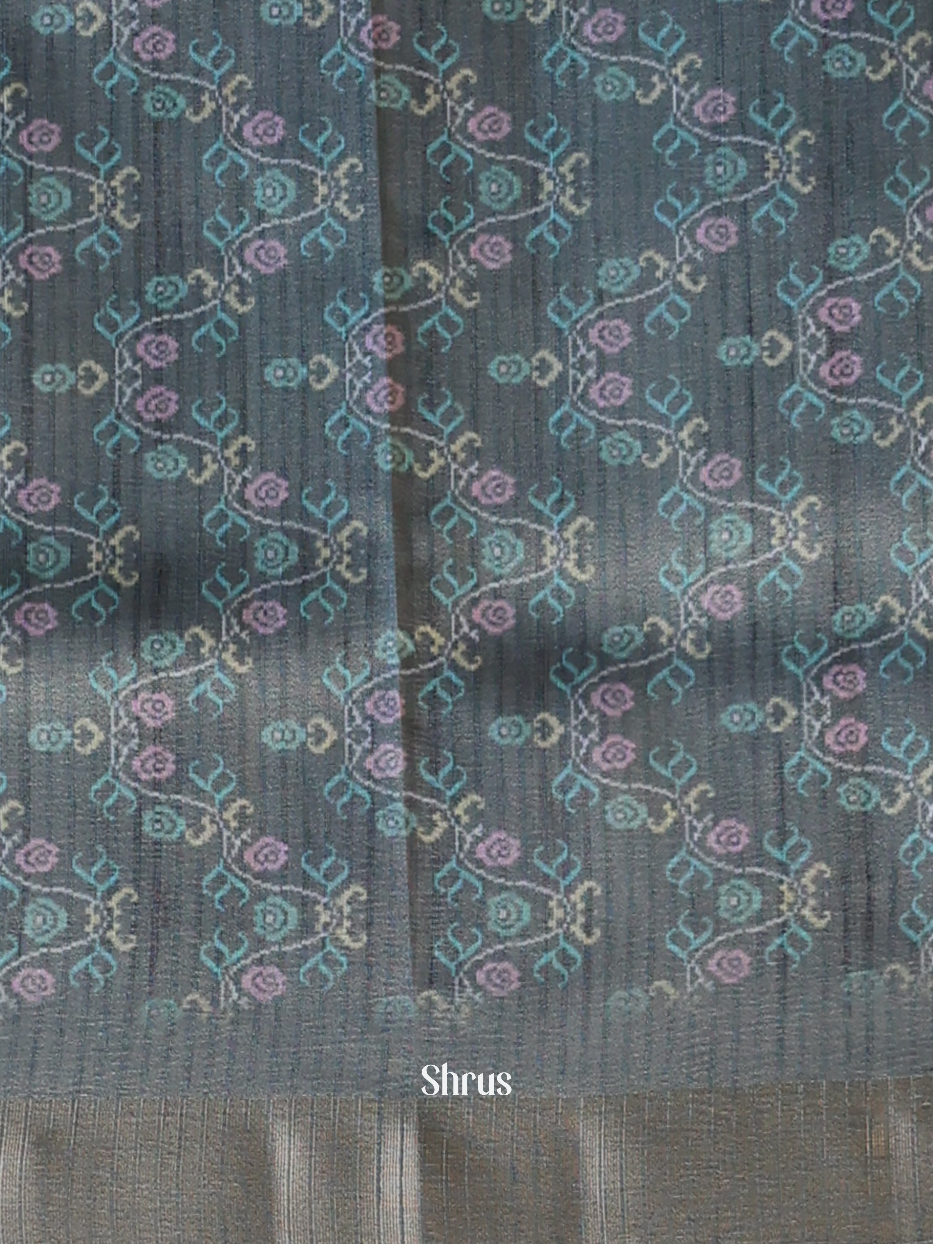 Grey - Semi Patola Saree - Shop on Shrus.com
