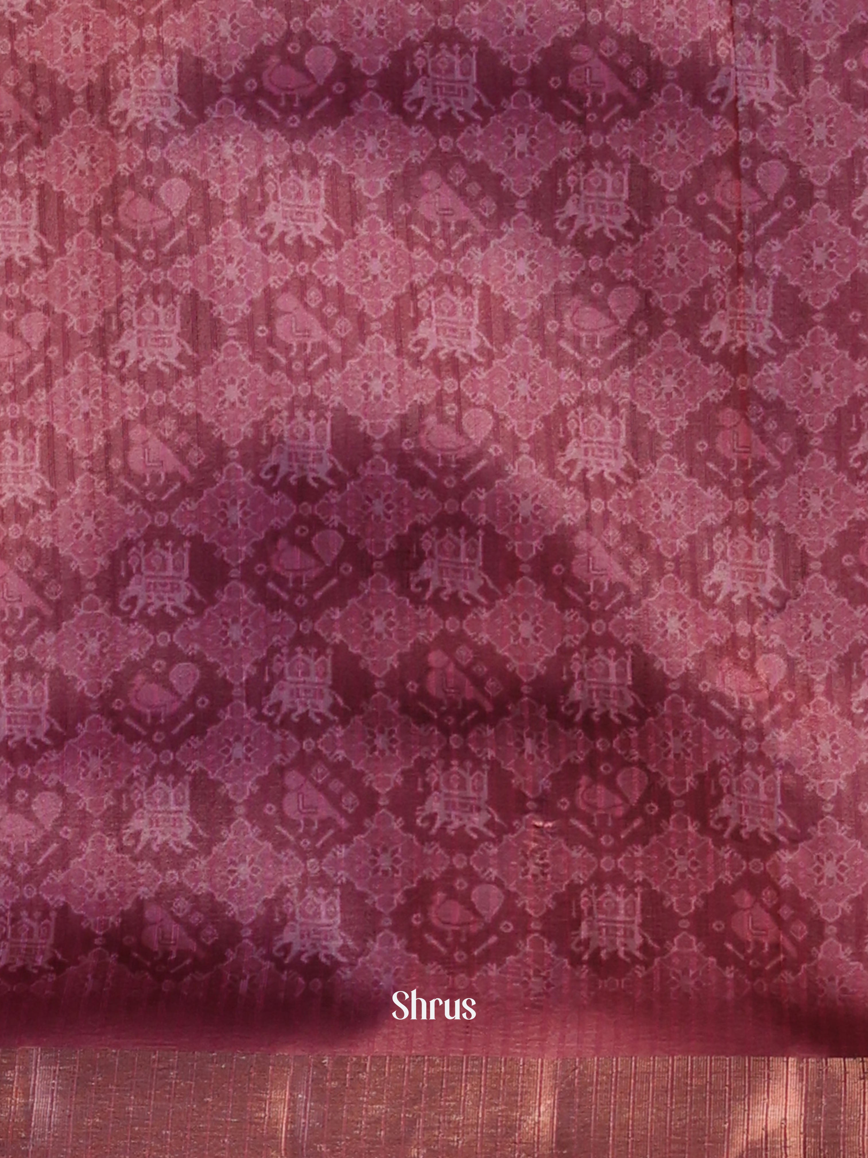 Pink & Blue- Semi Patola Saree - Shop on Shrus.com