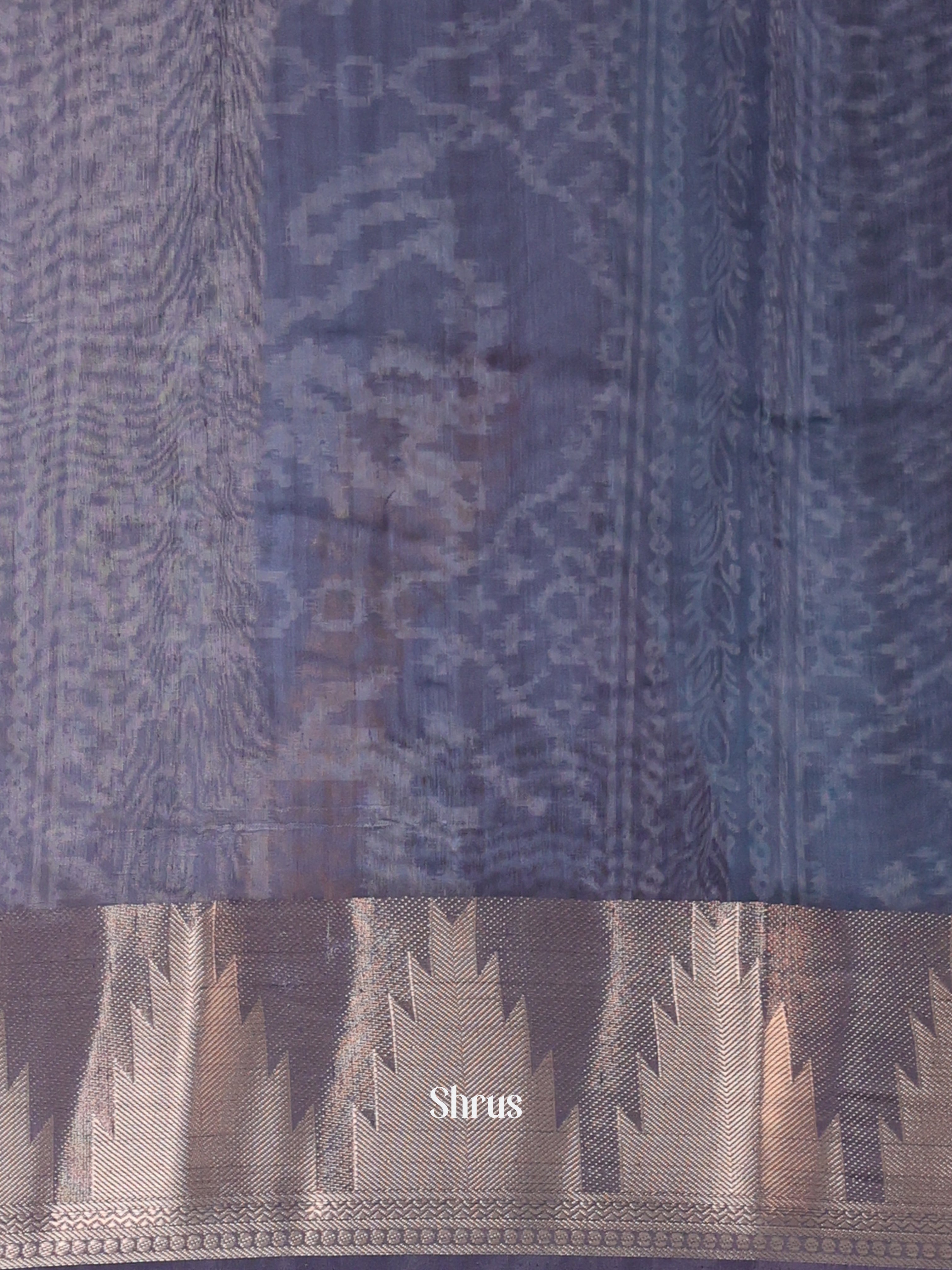 Blue - Semi Chanderi Saree - Shop on Shrus.com