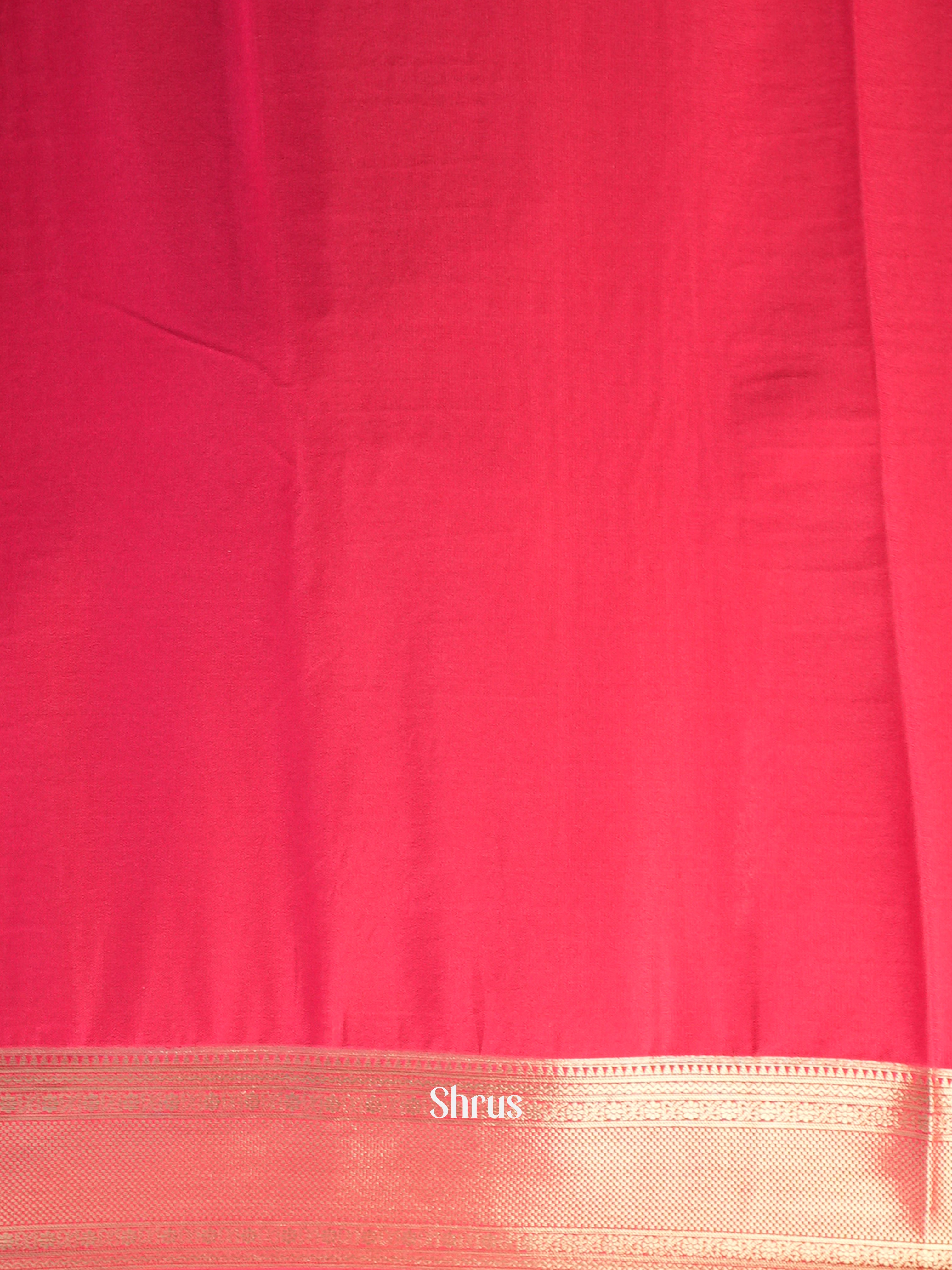 Off White & Red - Mysoresilk-halfpure Saree - Shop on Shrus.com