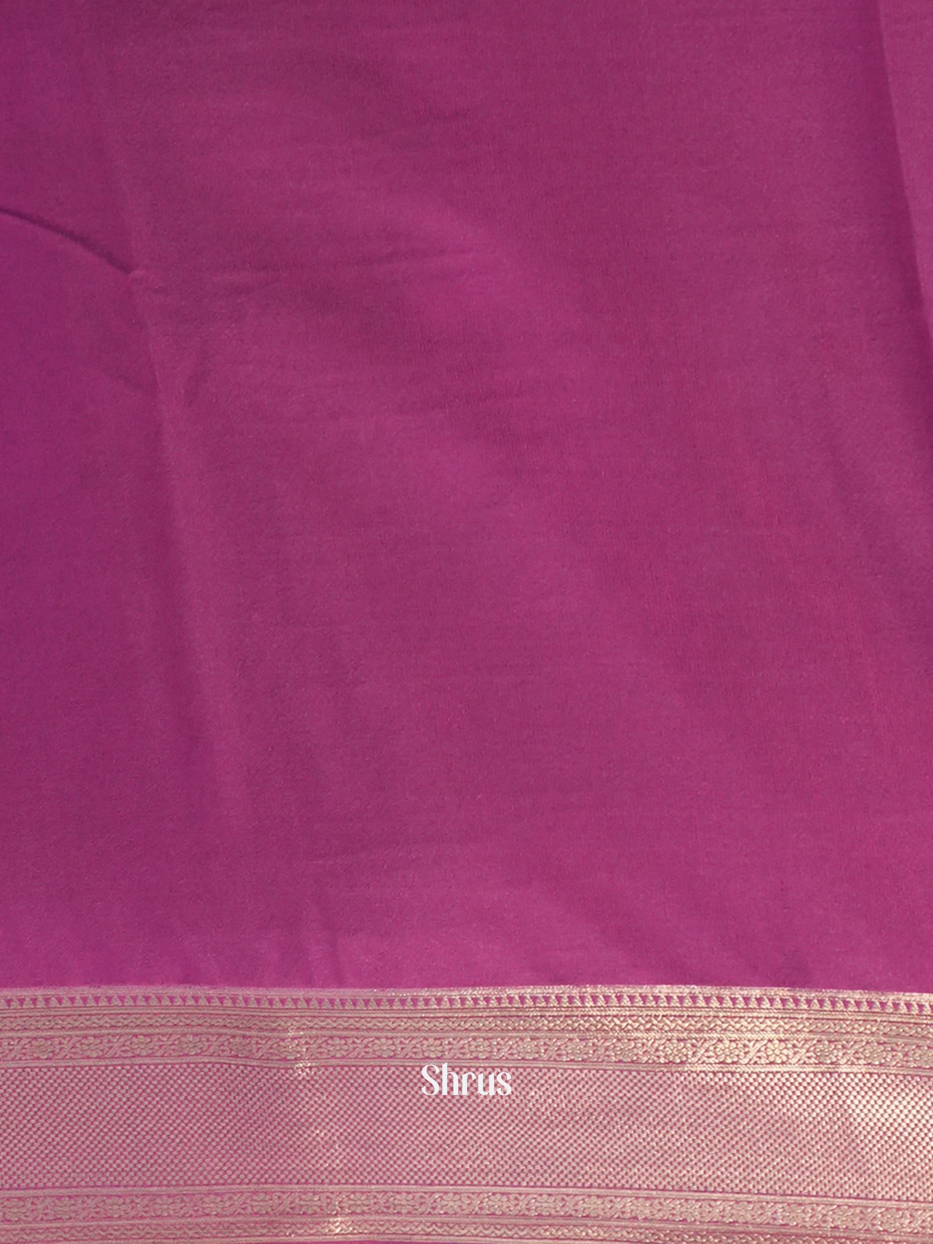 Cream & Purple - Mysoresilk-halfpure Saree - Shop on Shrus.com