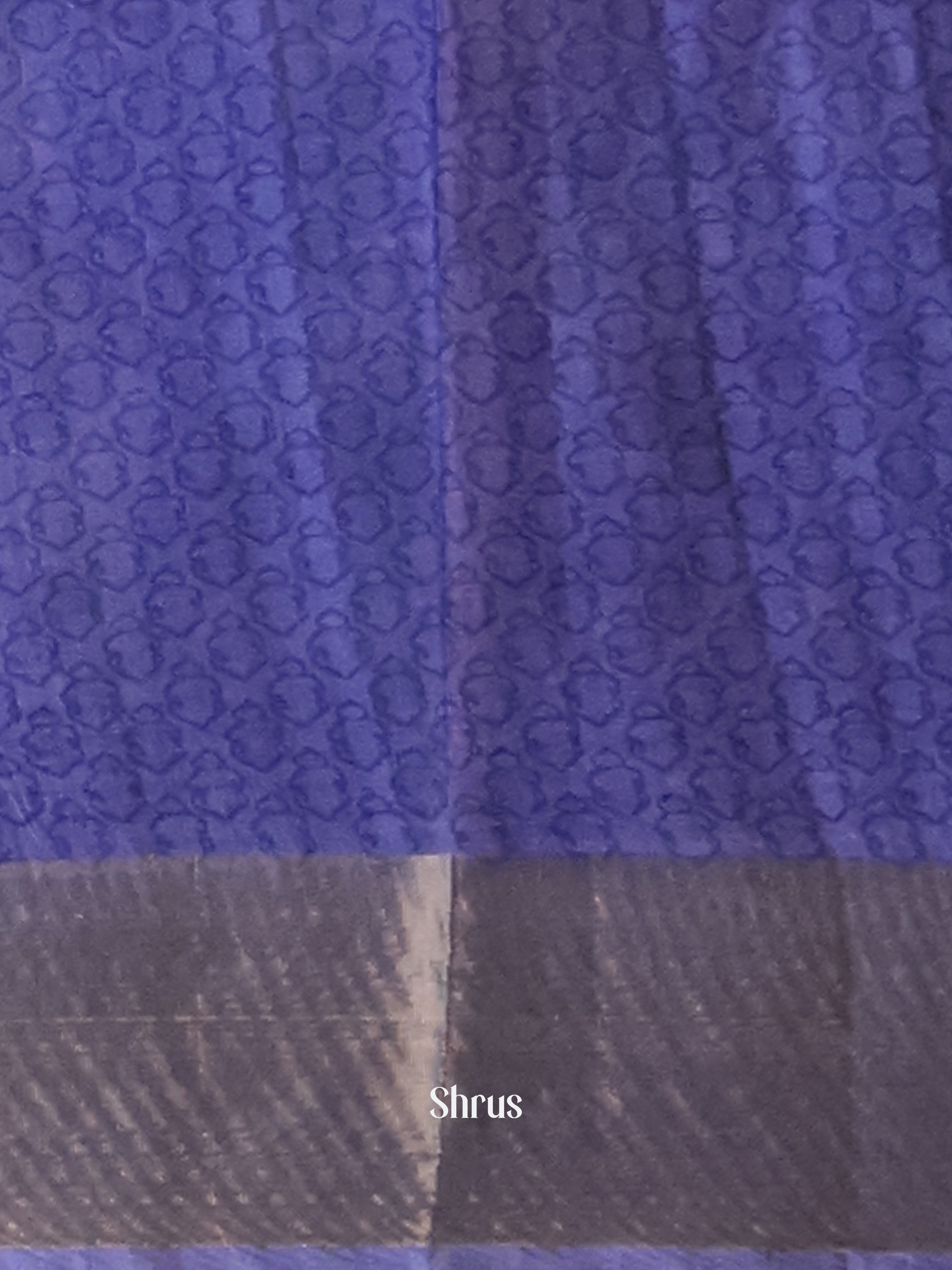 Cream & Blue - Champa semitussar Saree - Shop on Shrus.com