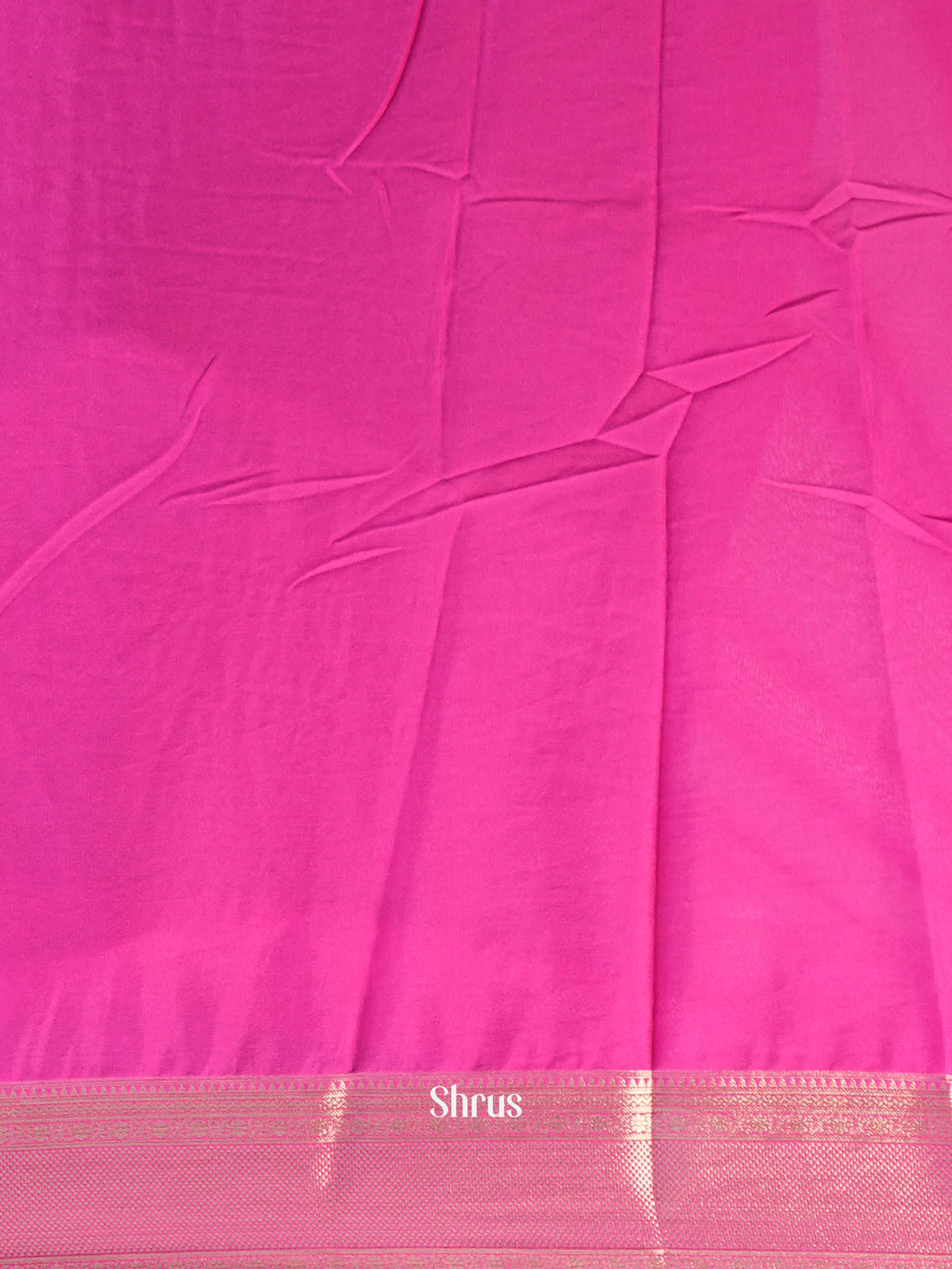 Cream & Pink - Mysoresilk-halfpure Saree - Shop on Shrus.com