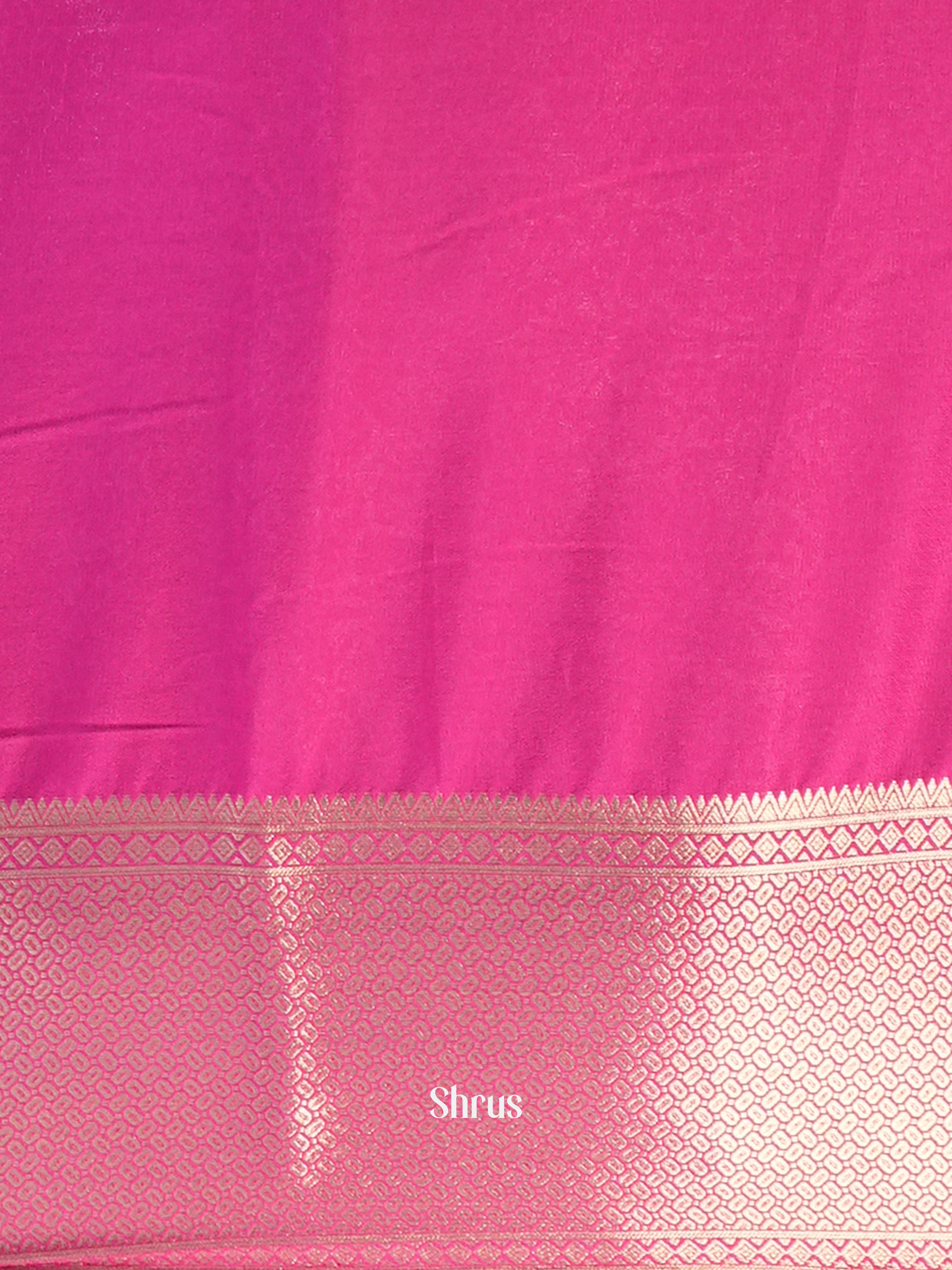 Baby Pink & Blue - Mysoresilk-halfpure Saree - Shop on Shrus.com