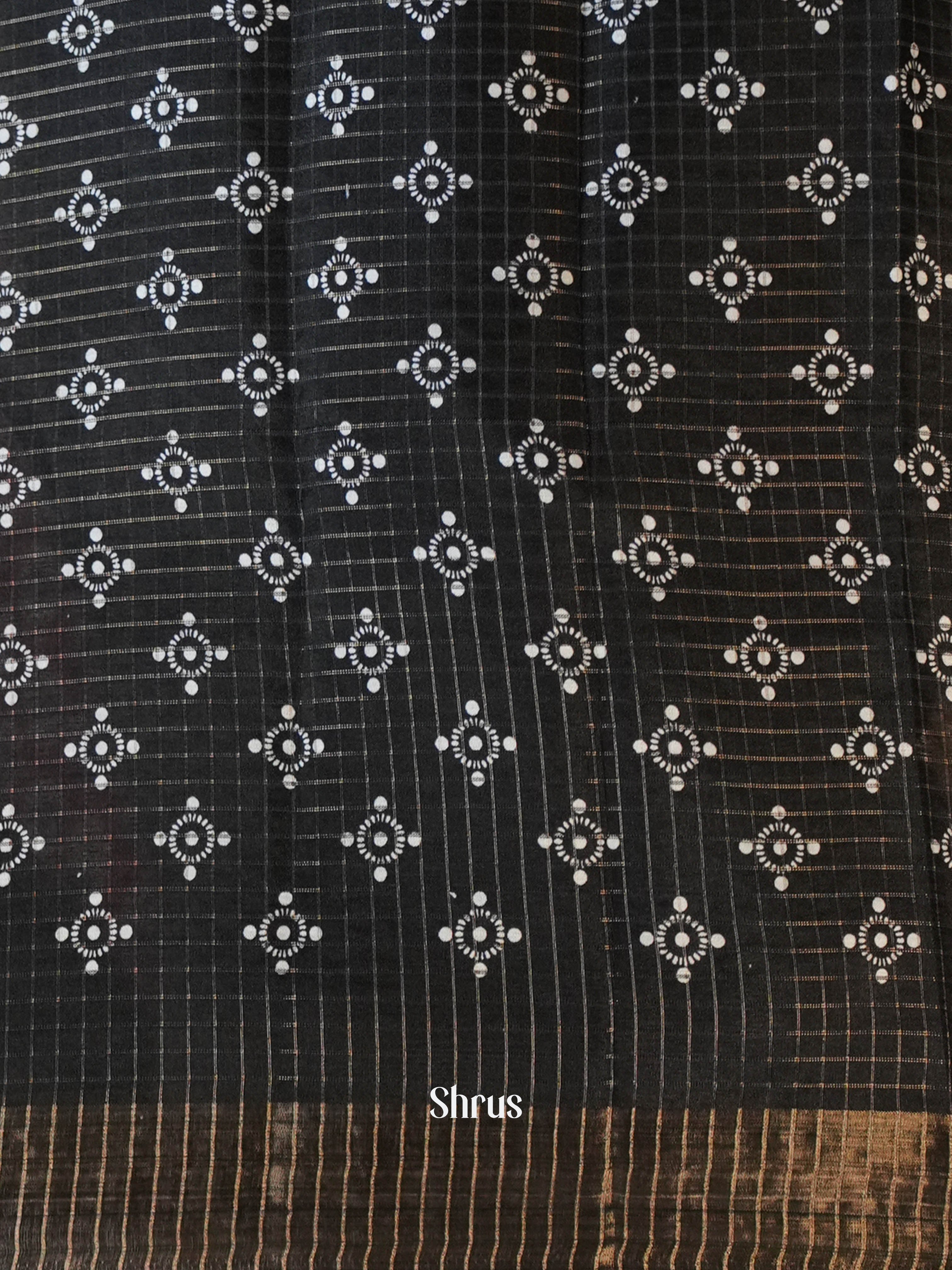 Cream & Black- Art modal Saree - Shop on Shrus.com