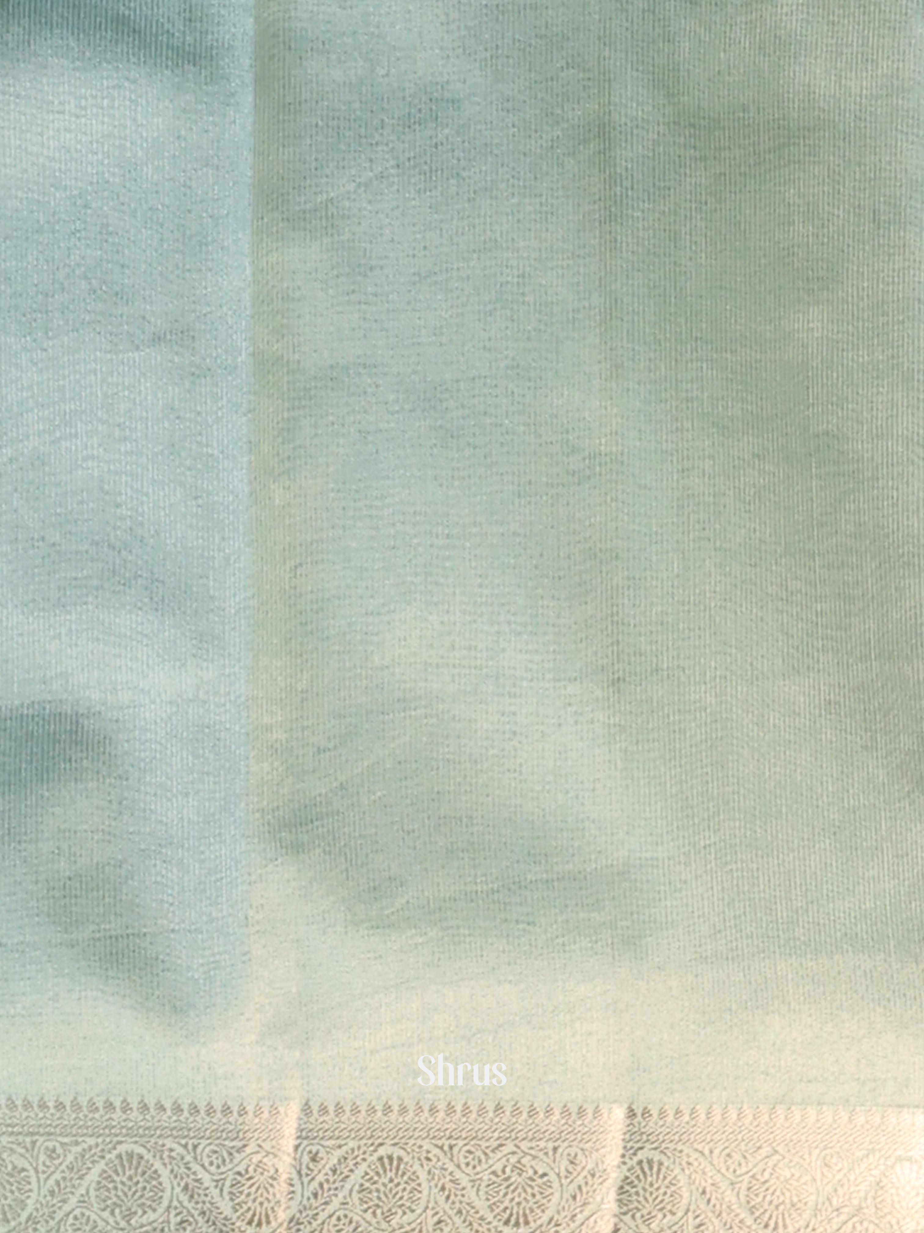 Pastel Blue - Semi Tissue Saree - Shop on Shrus.com