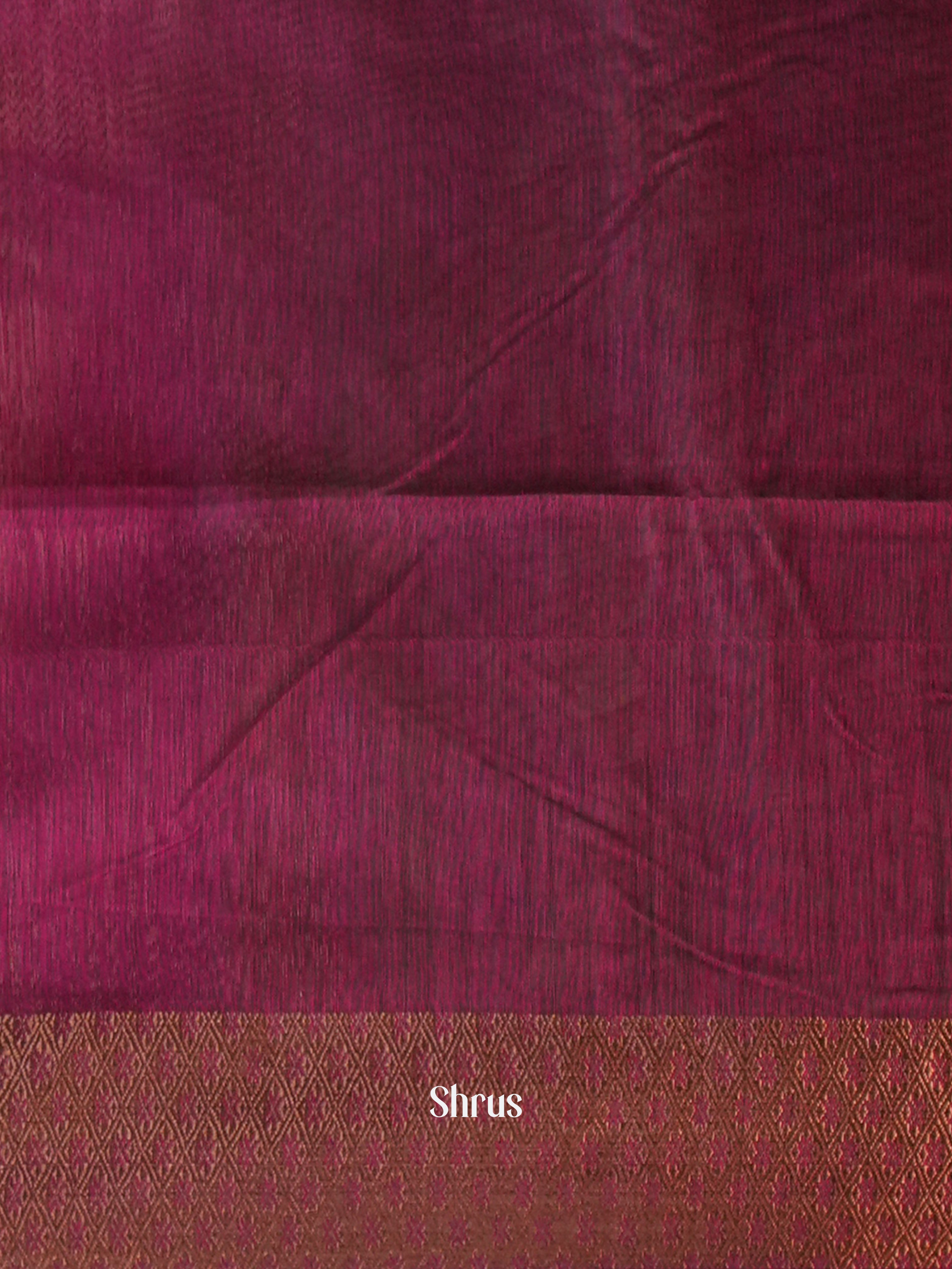 Green & Purple - Semi Jute Saree - Shop on Shrus.com