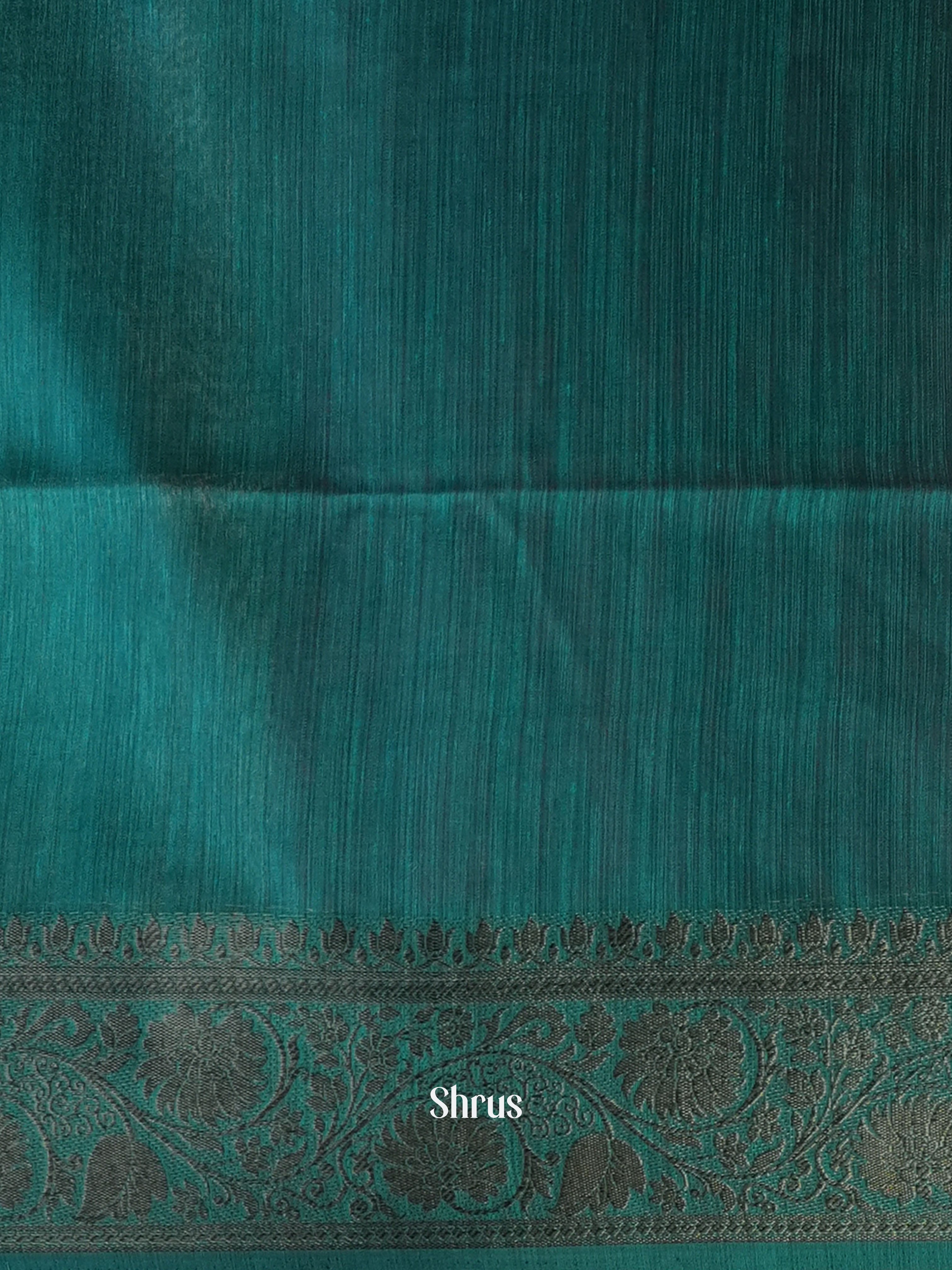 Majenta & Green - Semi Jute Saree - Shop on Shrus.com