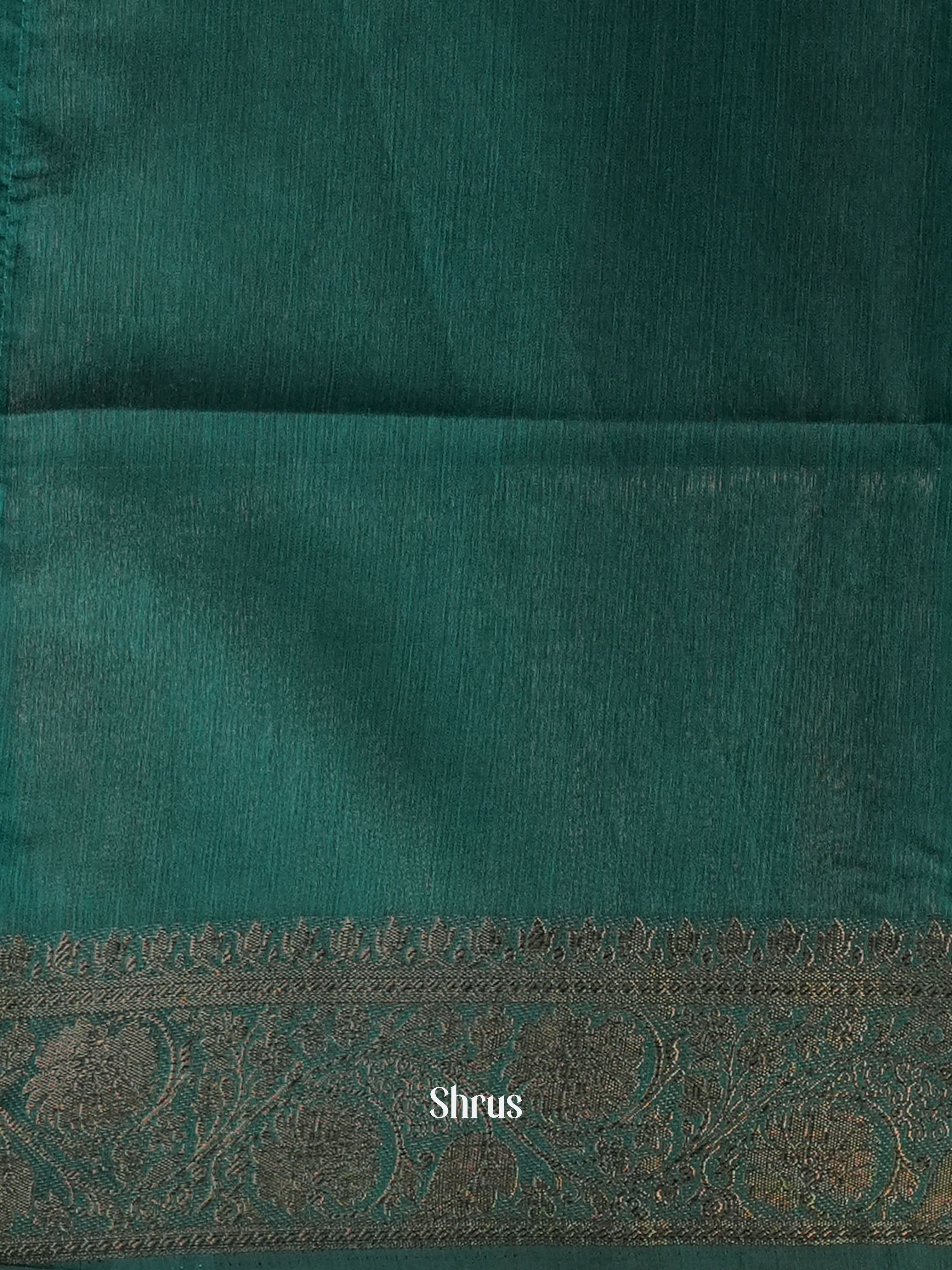 Green - Semi Jute Saree - Shop on Shrus.com