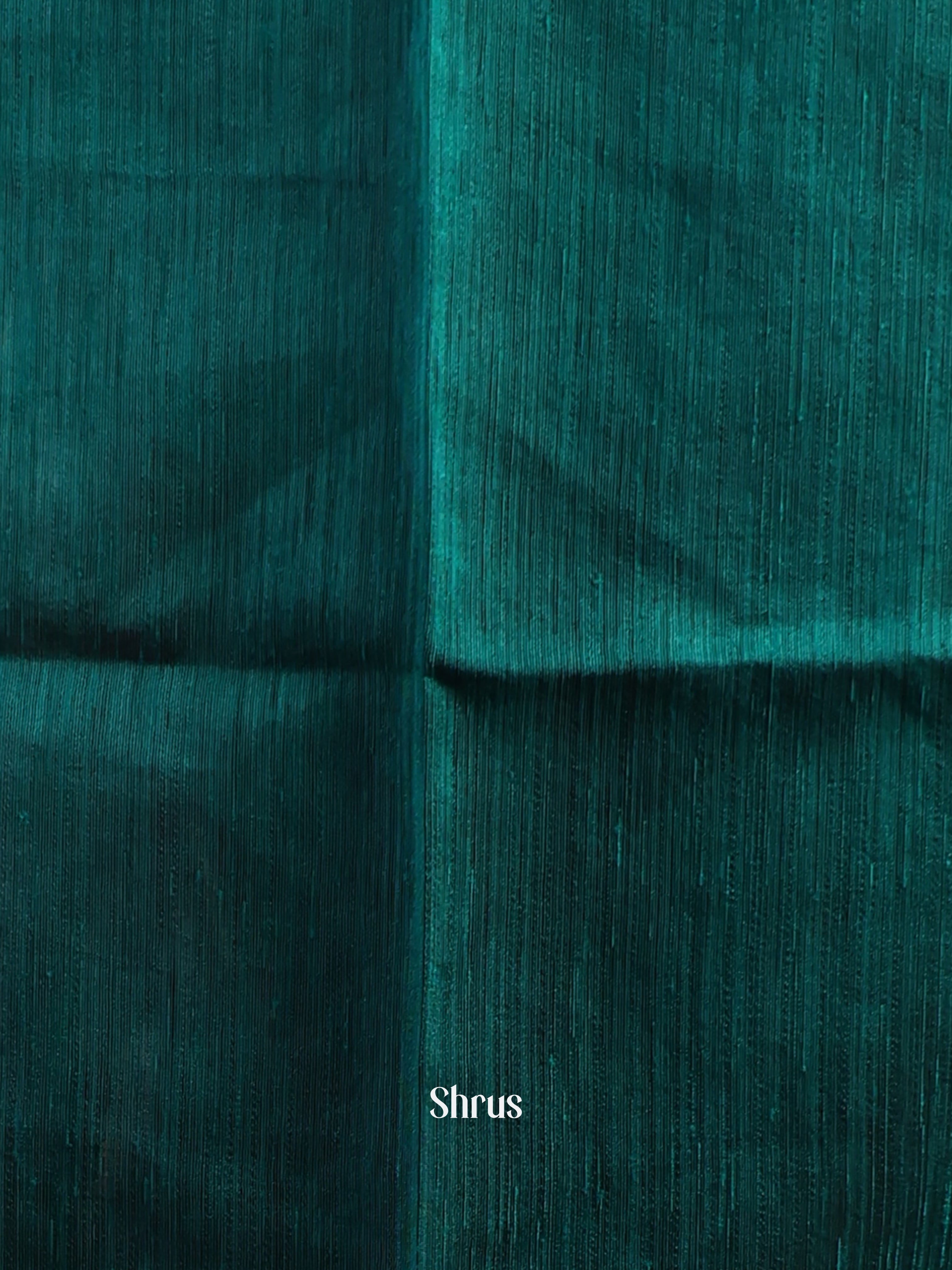 Maroon & Peacock Green - Semi Jute Saree - Shop on Shrus.com
