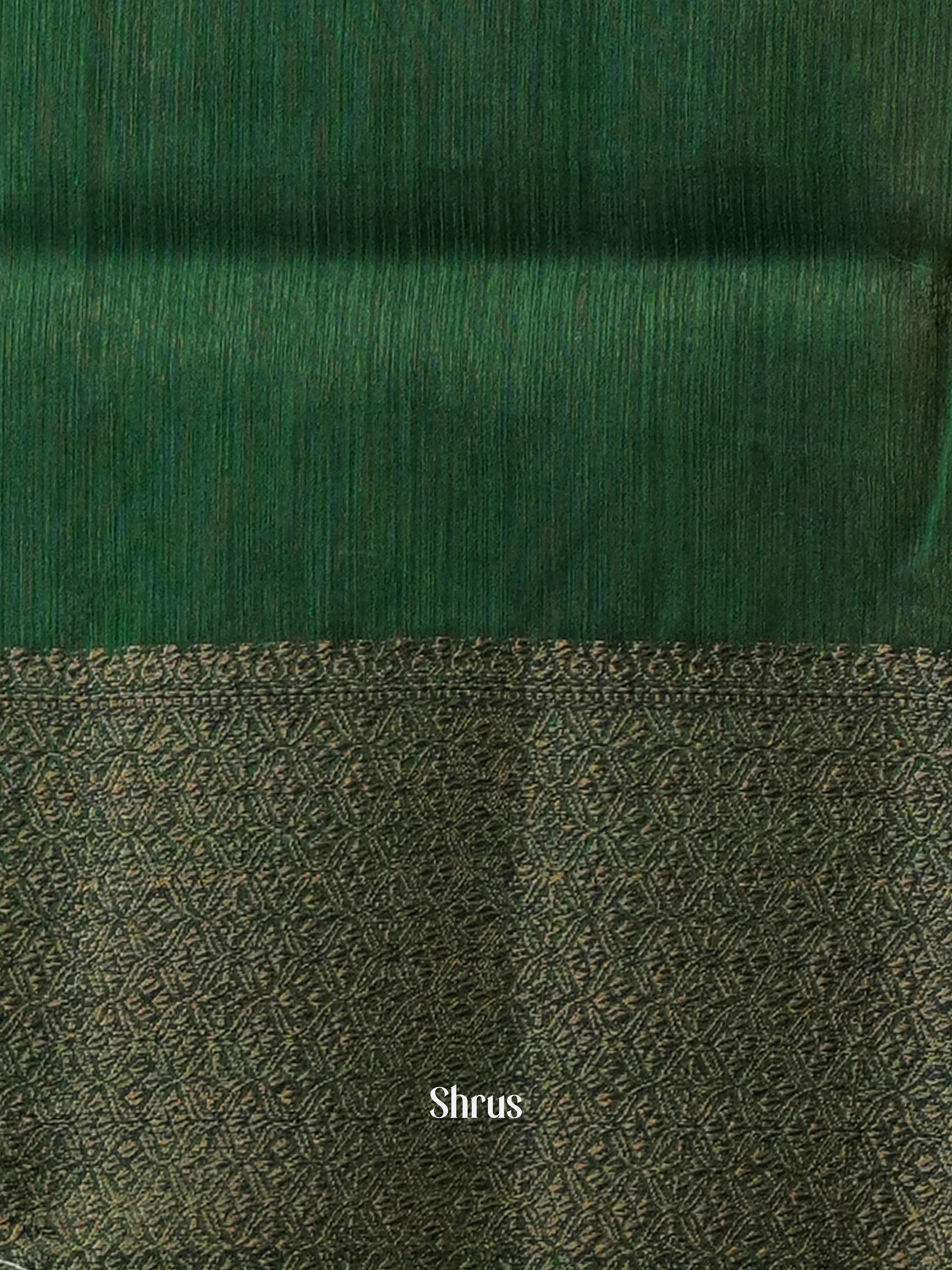 Orange & Green- Semi Jute Saree - Shop on Shrus.com