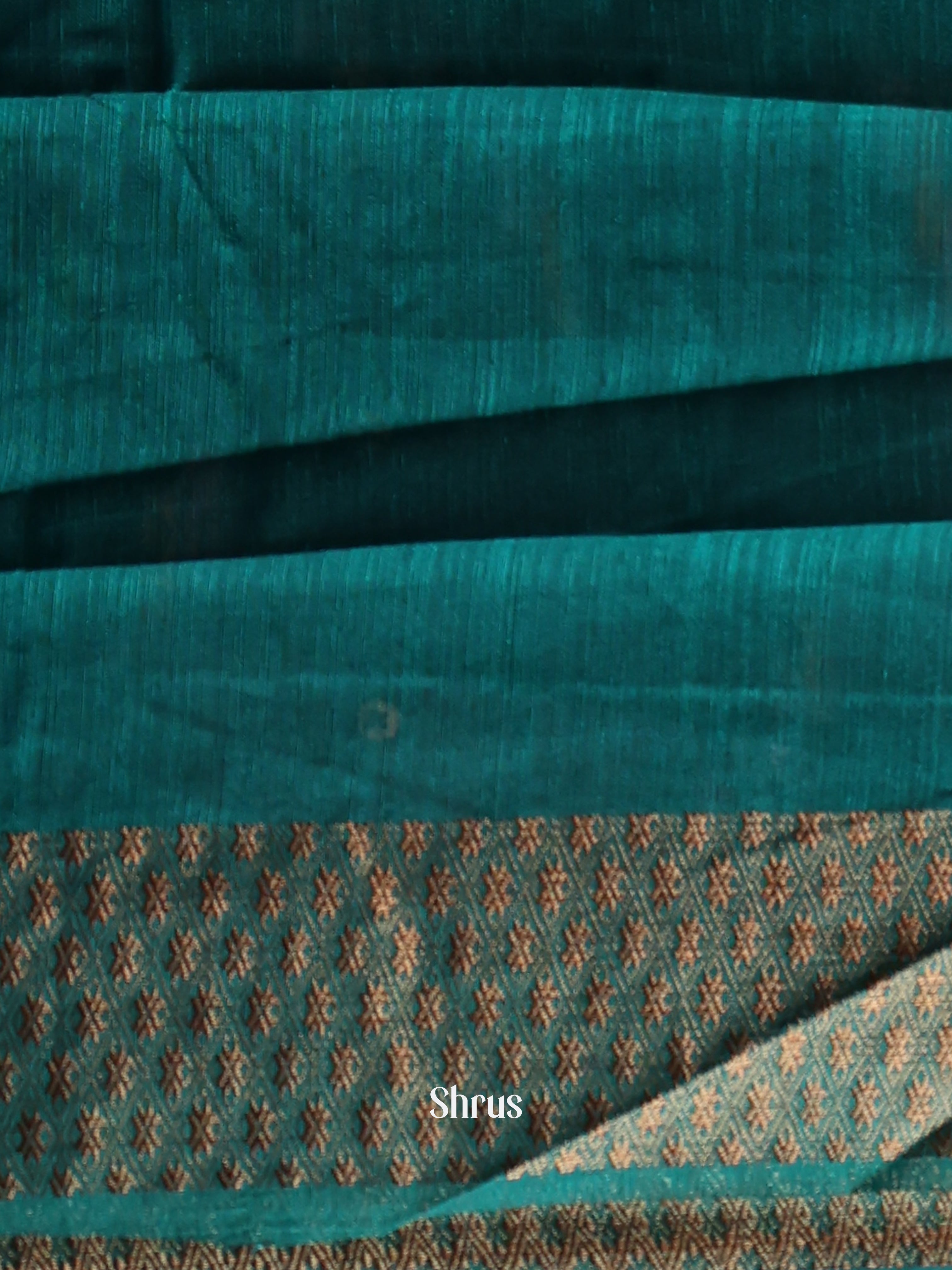 Navy blue & Blue - Semi Jute Saree - Shop on Shrus.com