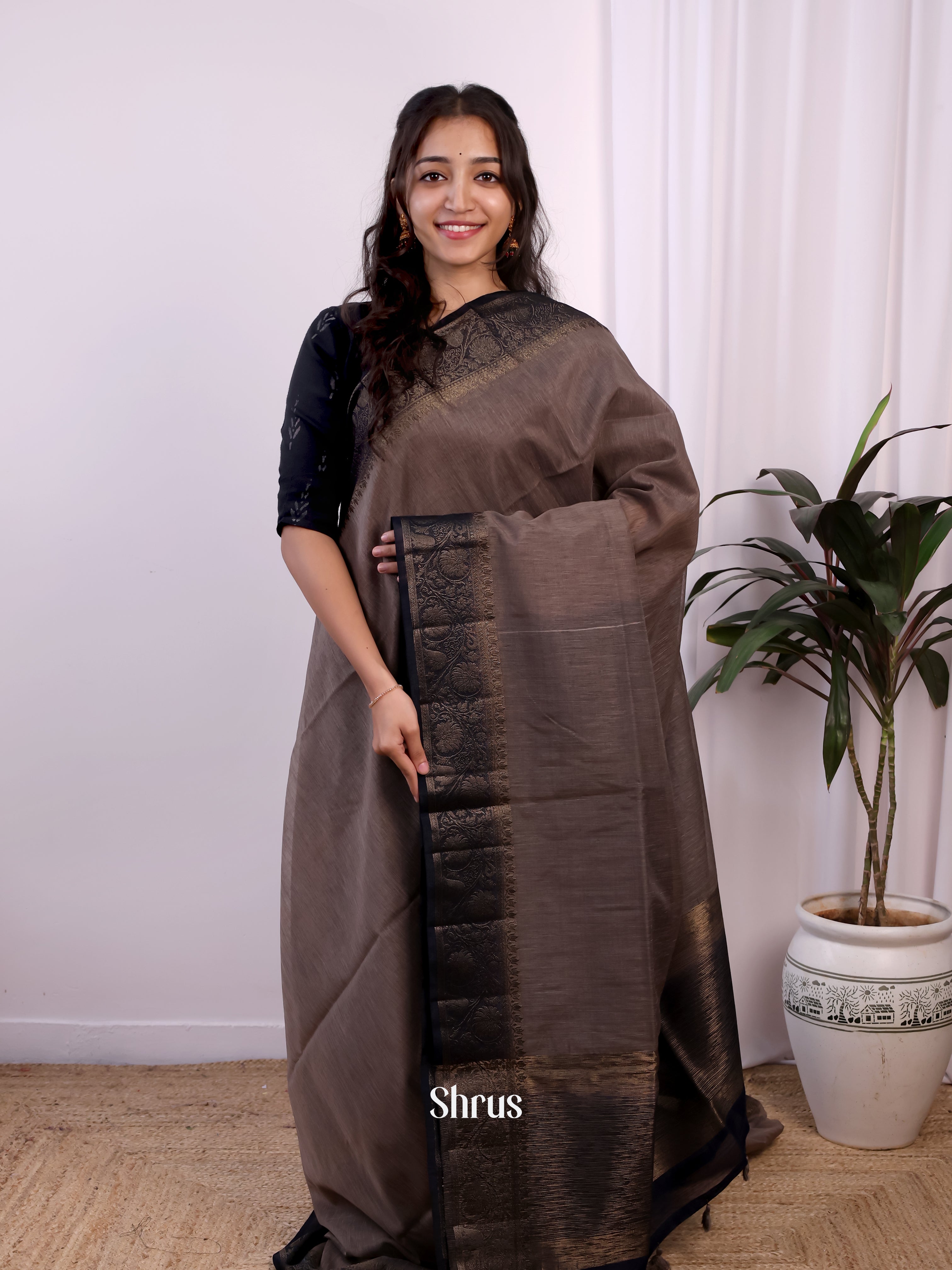 CIS24110 - Semi Jute Saree - Shop on Shrus.com