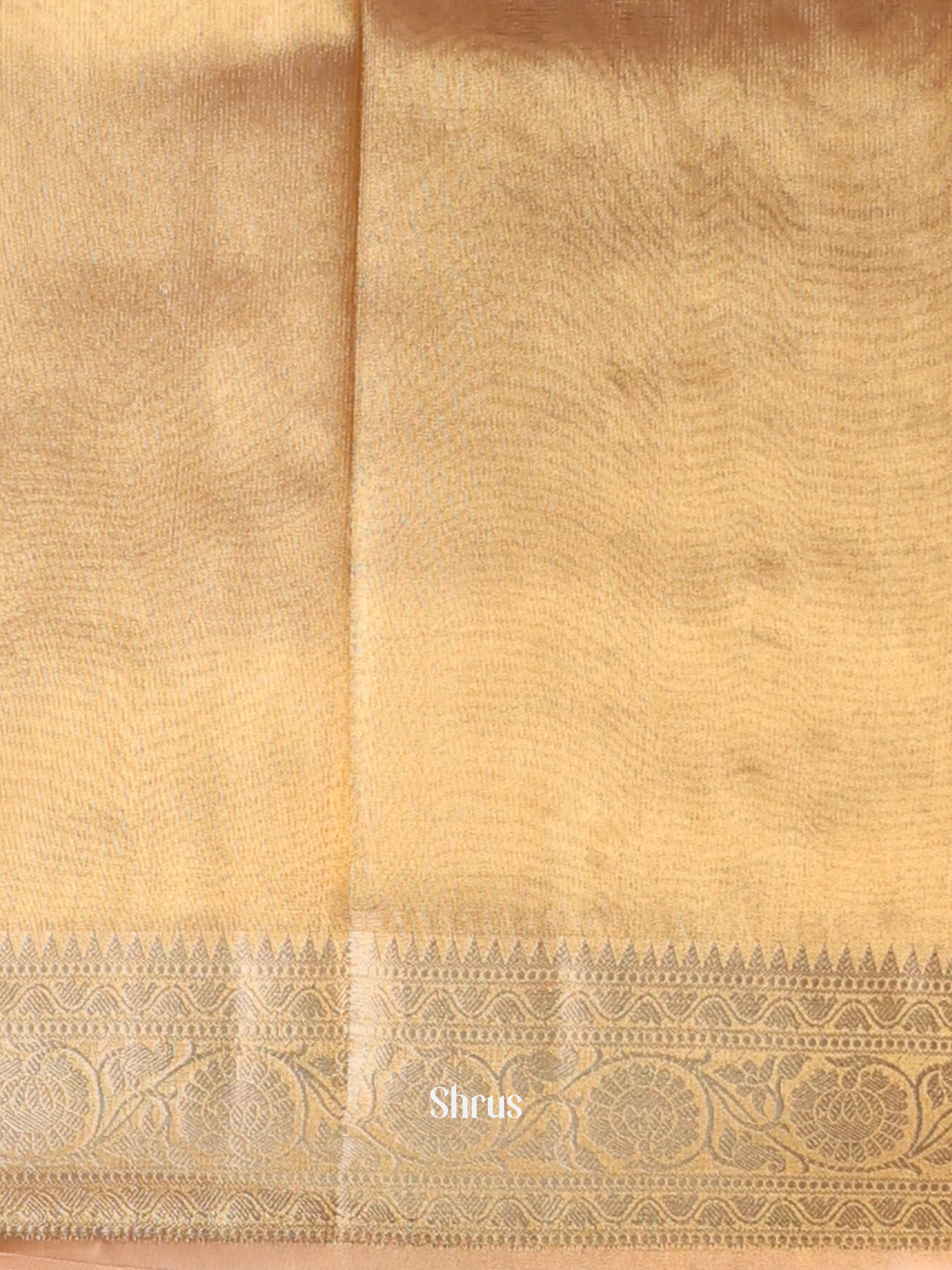 Gold- Semi Tissue Saree - Shop on Shrus.com