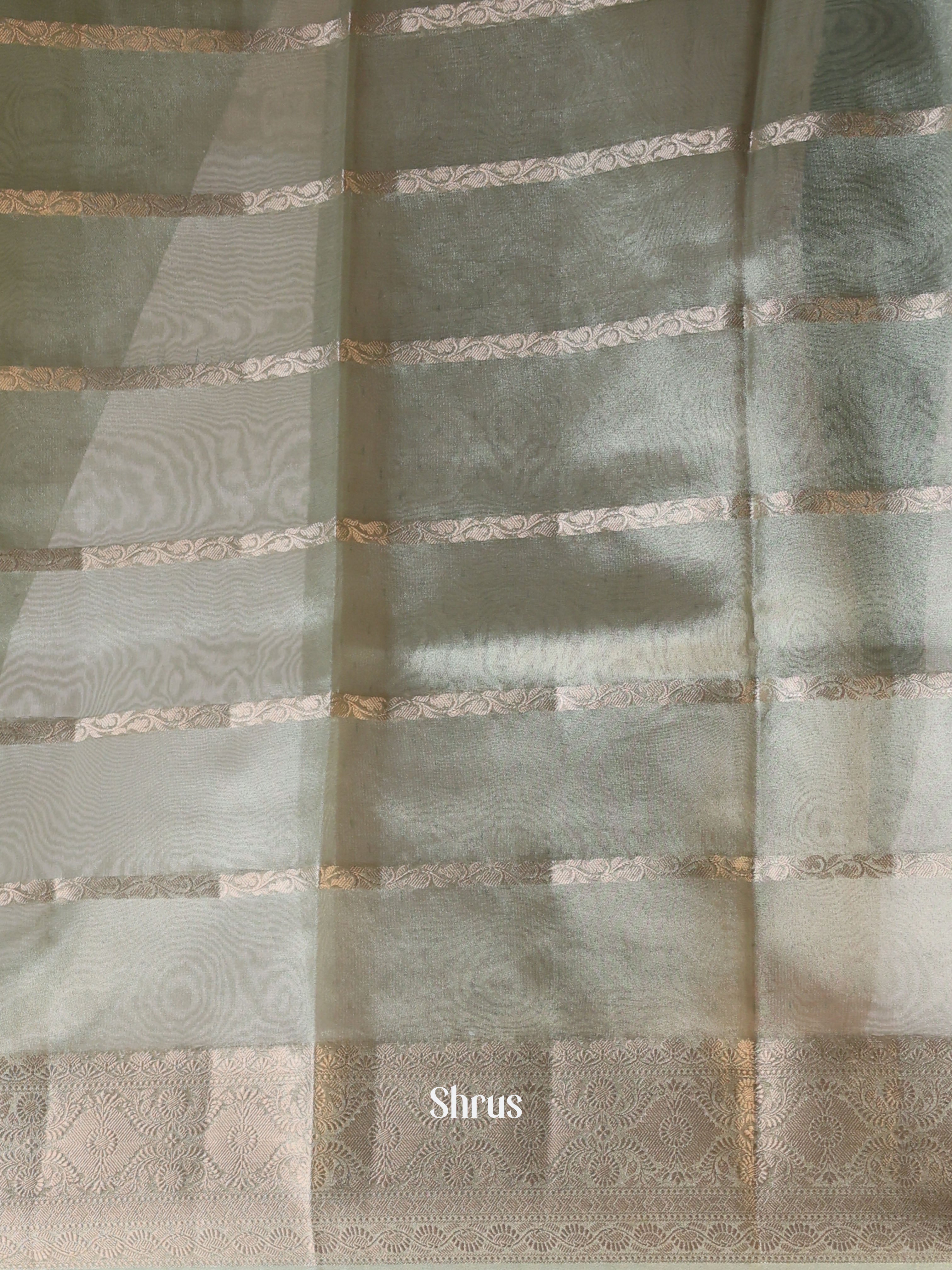 Green - Semi Tissue Saree - Shop on Shrus.com