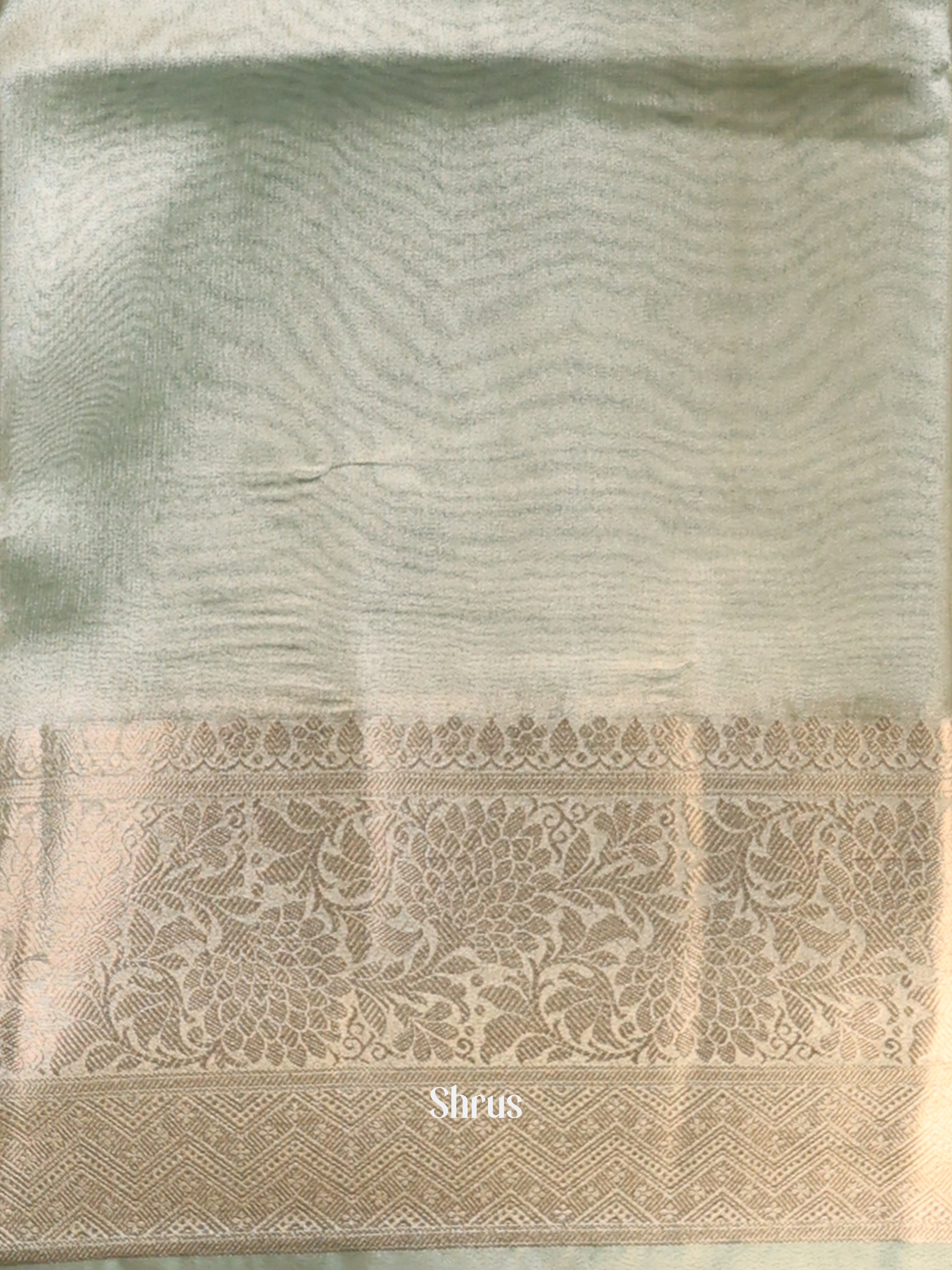Pastel Green - Semi Tissue Saree - Shop on Shrus.com