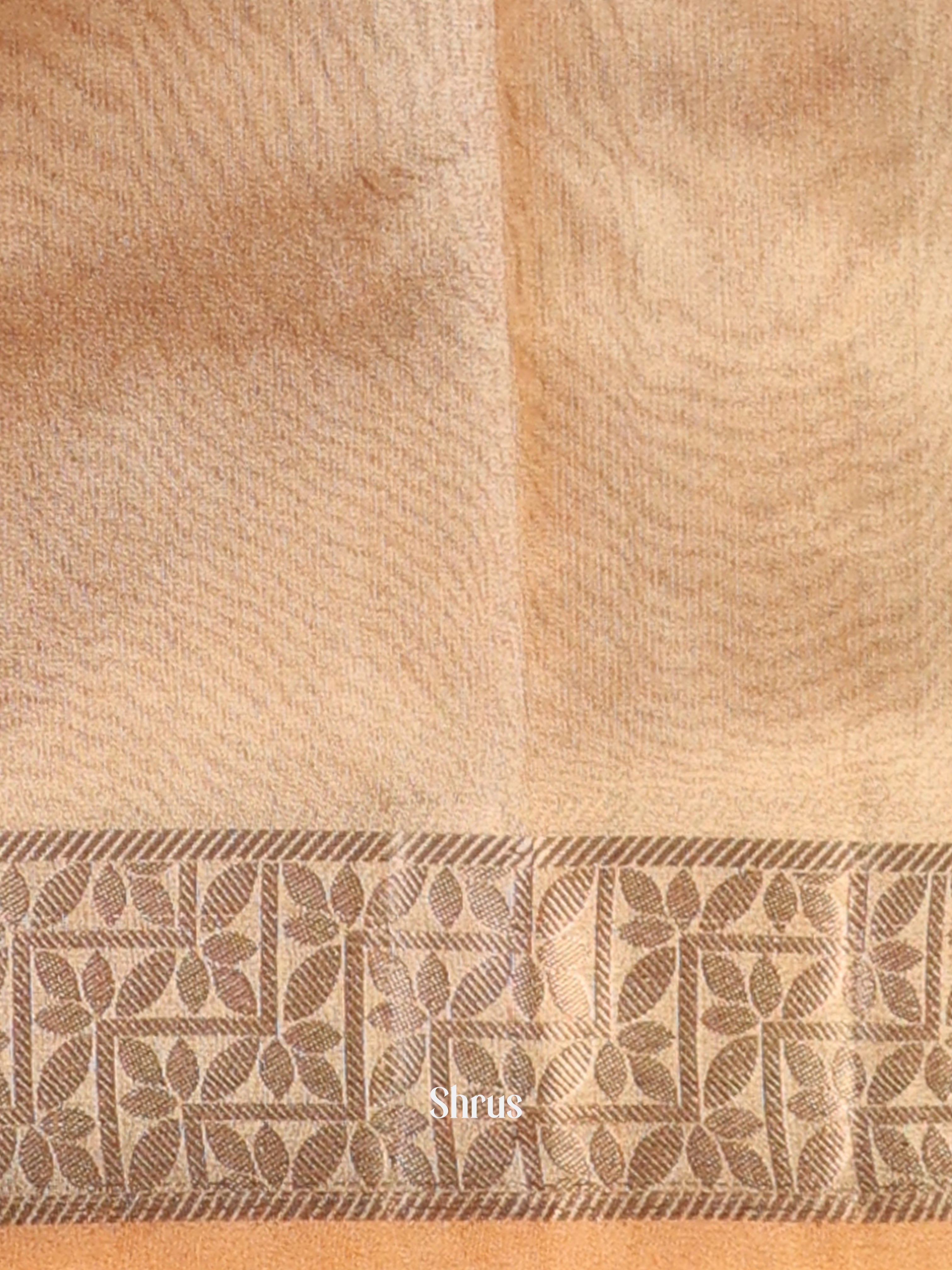 Rust - Semi Tissue Saree - Shop on Shrus.com