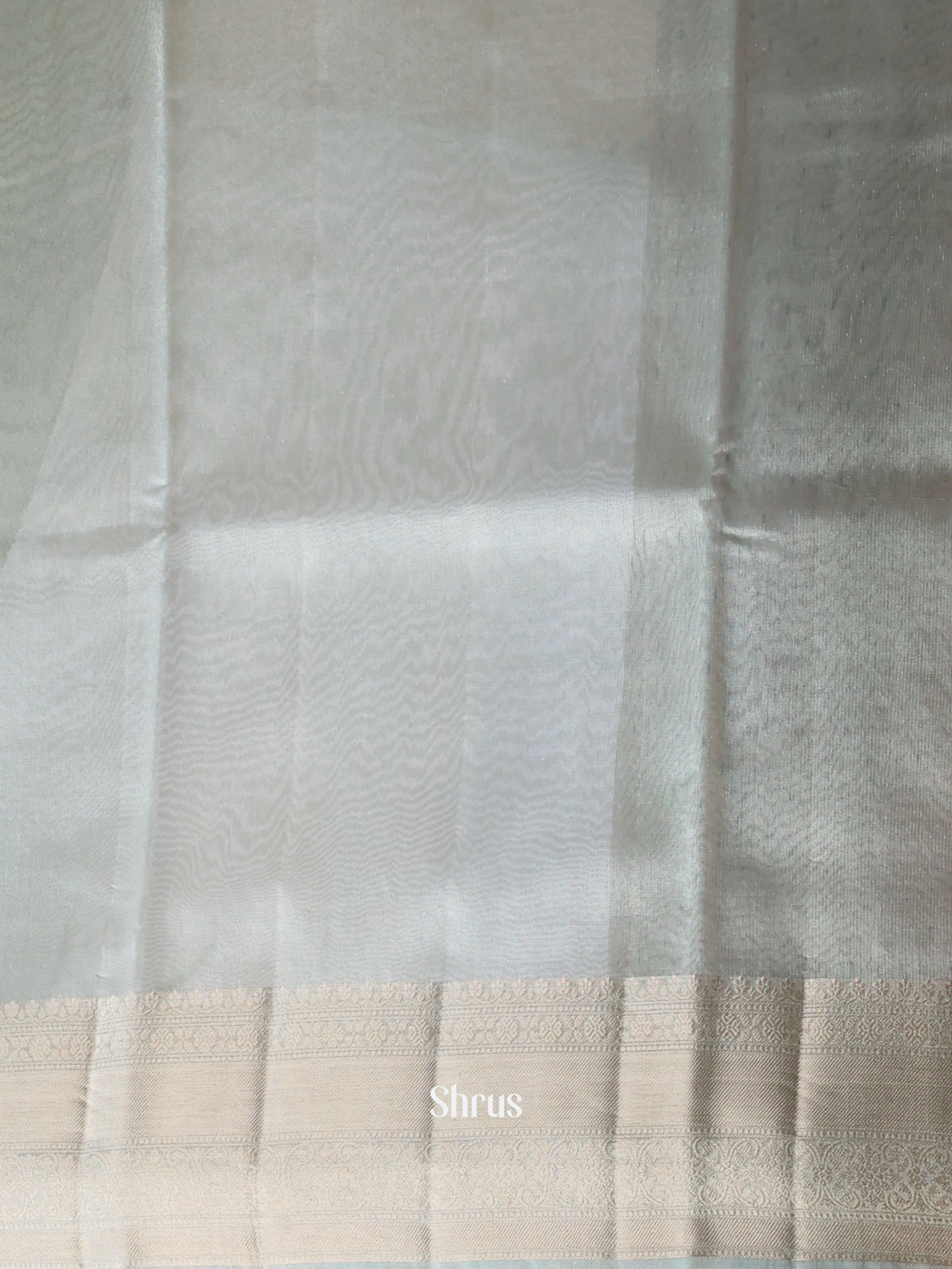 Grey Green - Semi Tissue Saree - Shop on Shrus.com