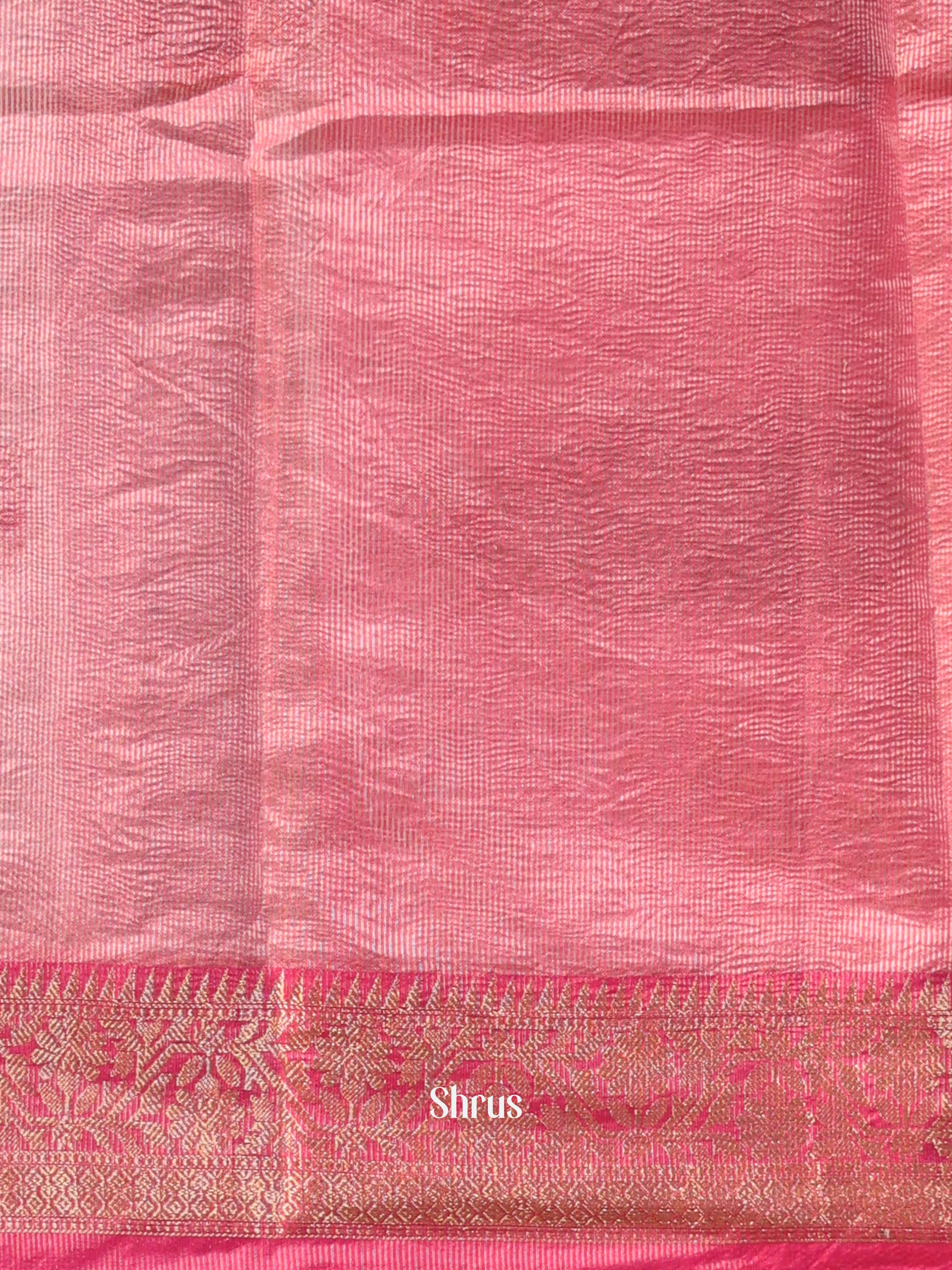 Dull Gold & Pink - Bamboo silk Saree - Shop on Shrus.com