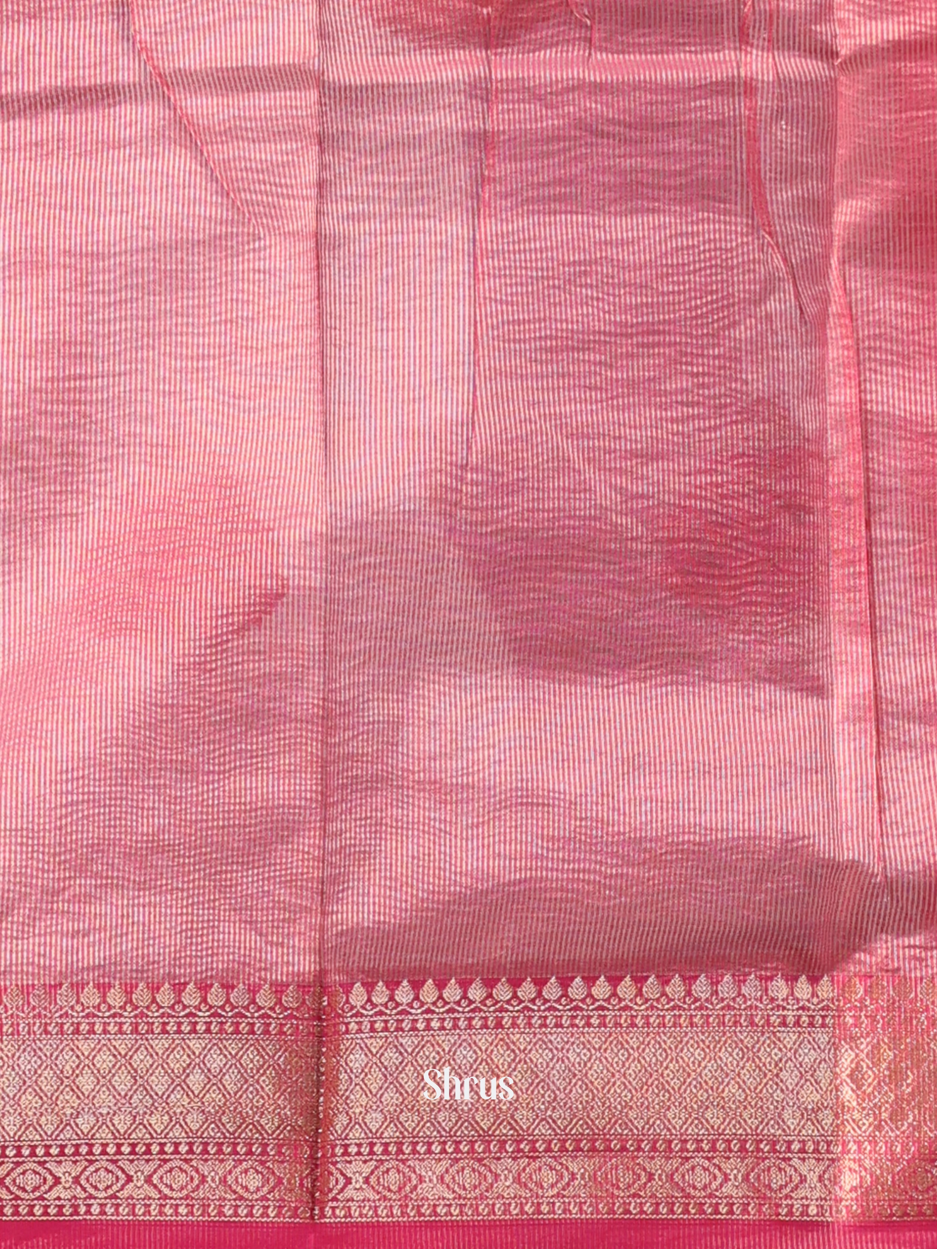 Pink - Semi Banarasi Saree - Shop on Shrus.com