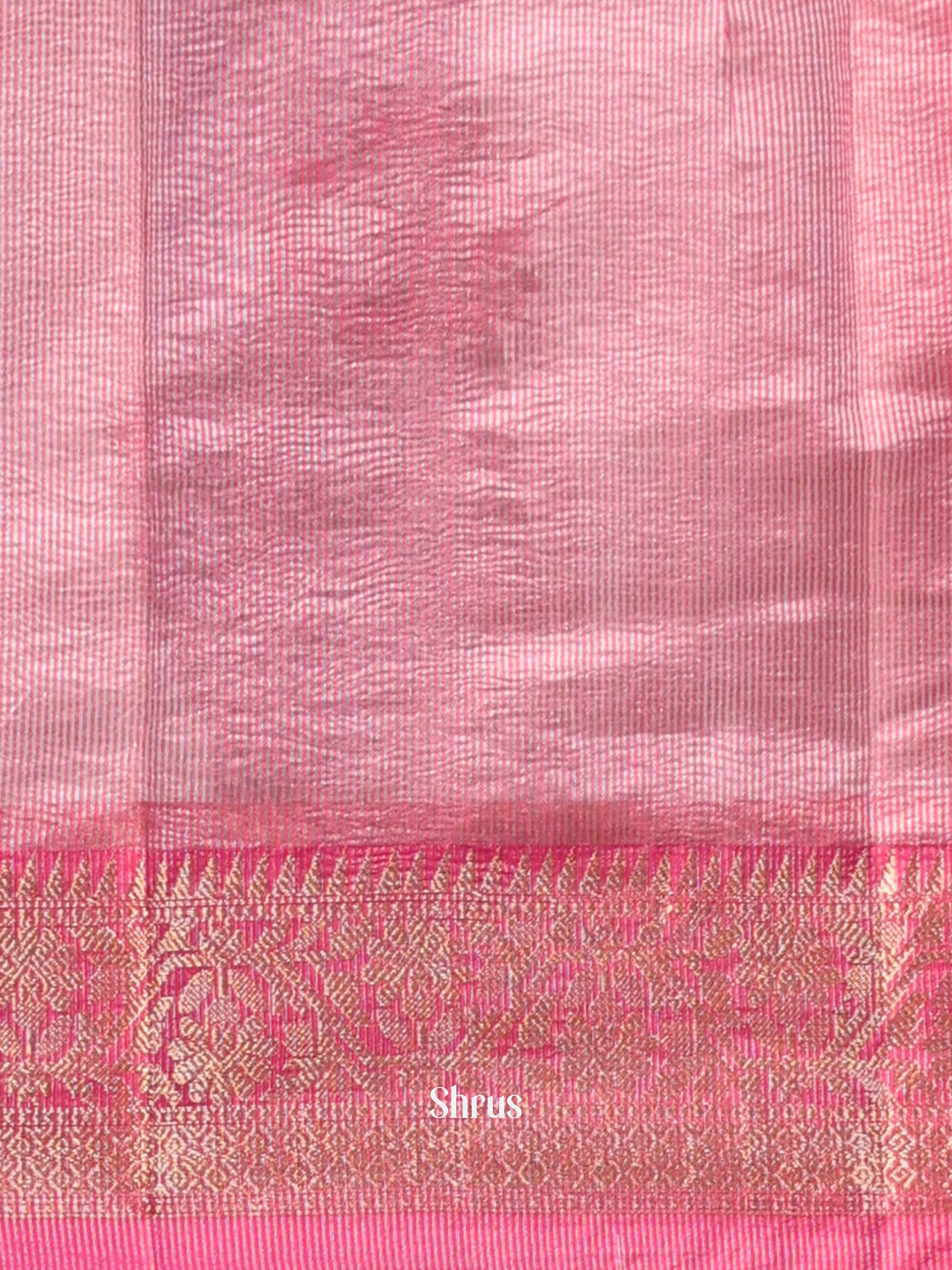 Grey & Pink - Bamboo silk Saree - Shop on Shrus.com