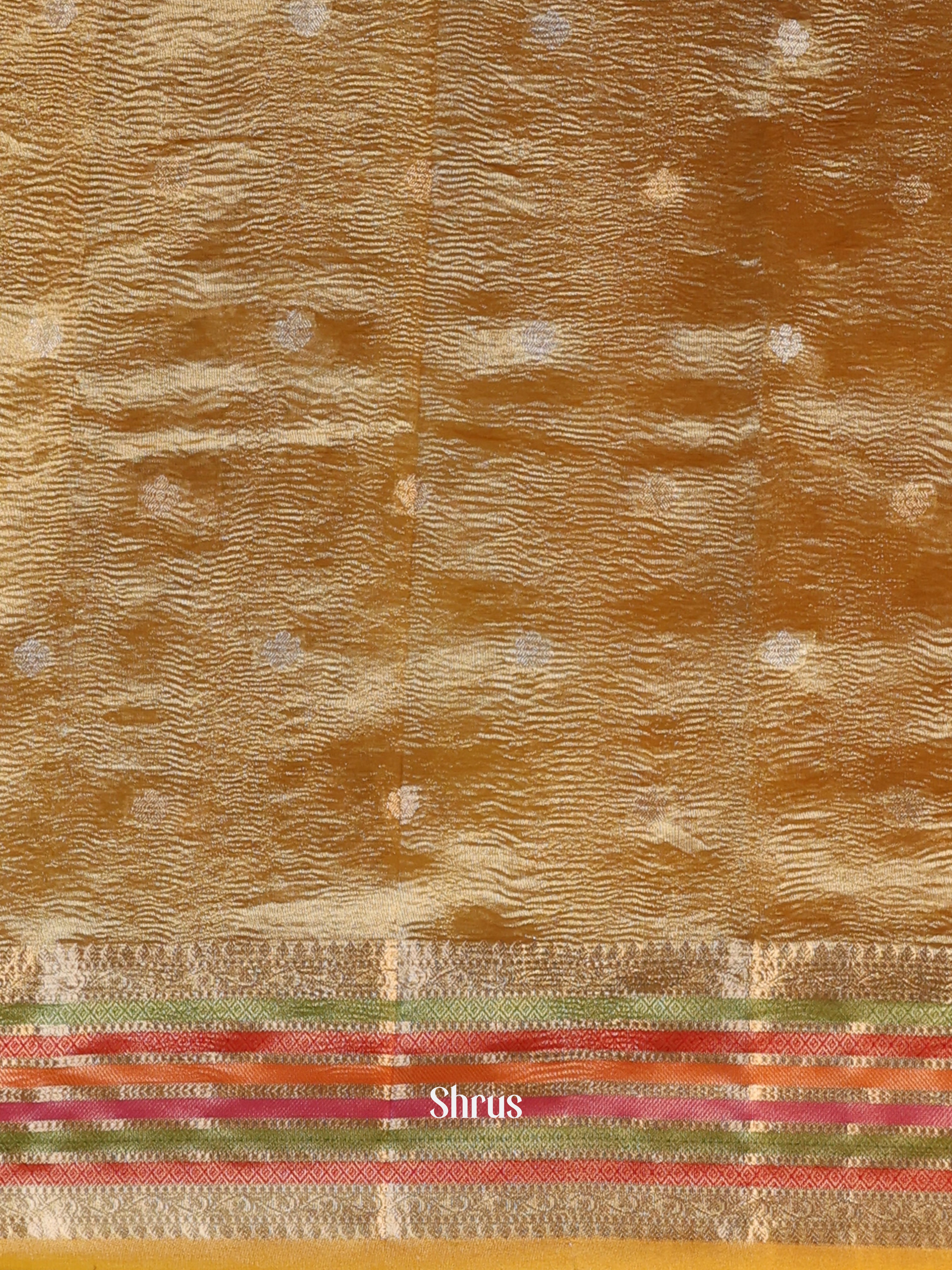 Golden Brown - Bamboo silk Saree - Shop on Shrus.com