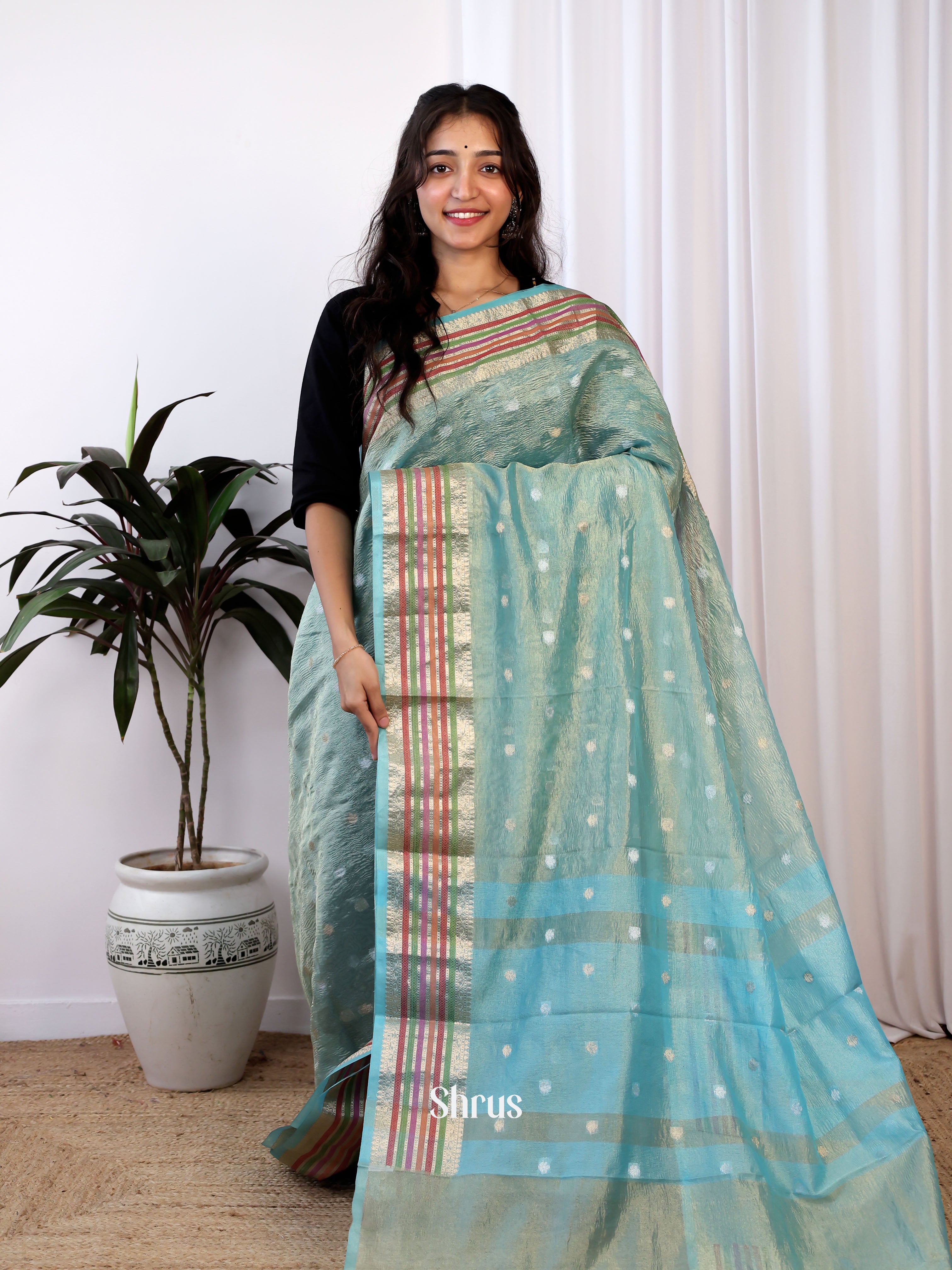 CIS24212 - Bamboo silk Saree - Shop on Shrus.com