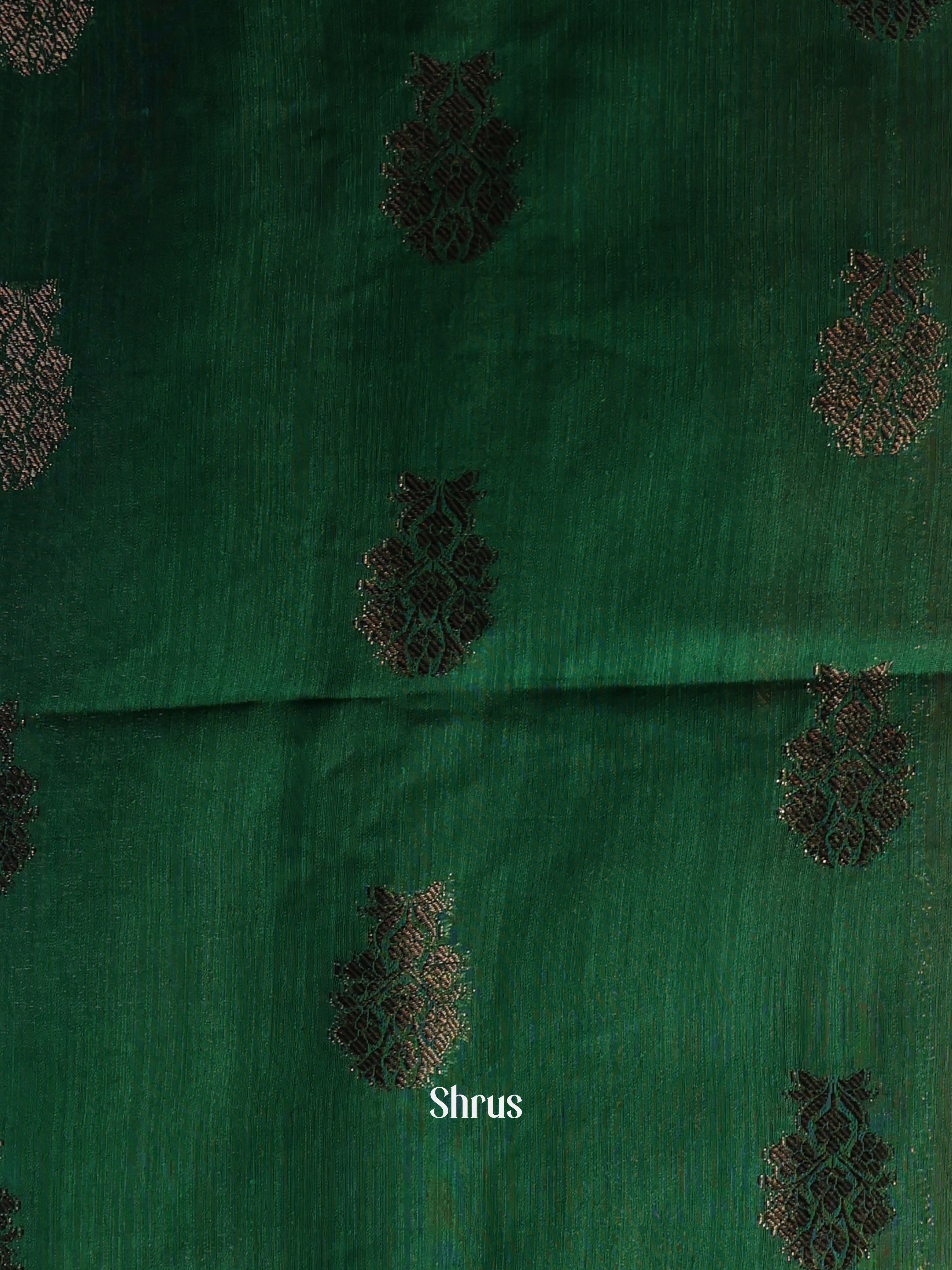 Red & Green - Semi Jute Saree - Shop on Shrus.com