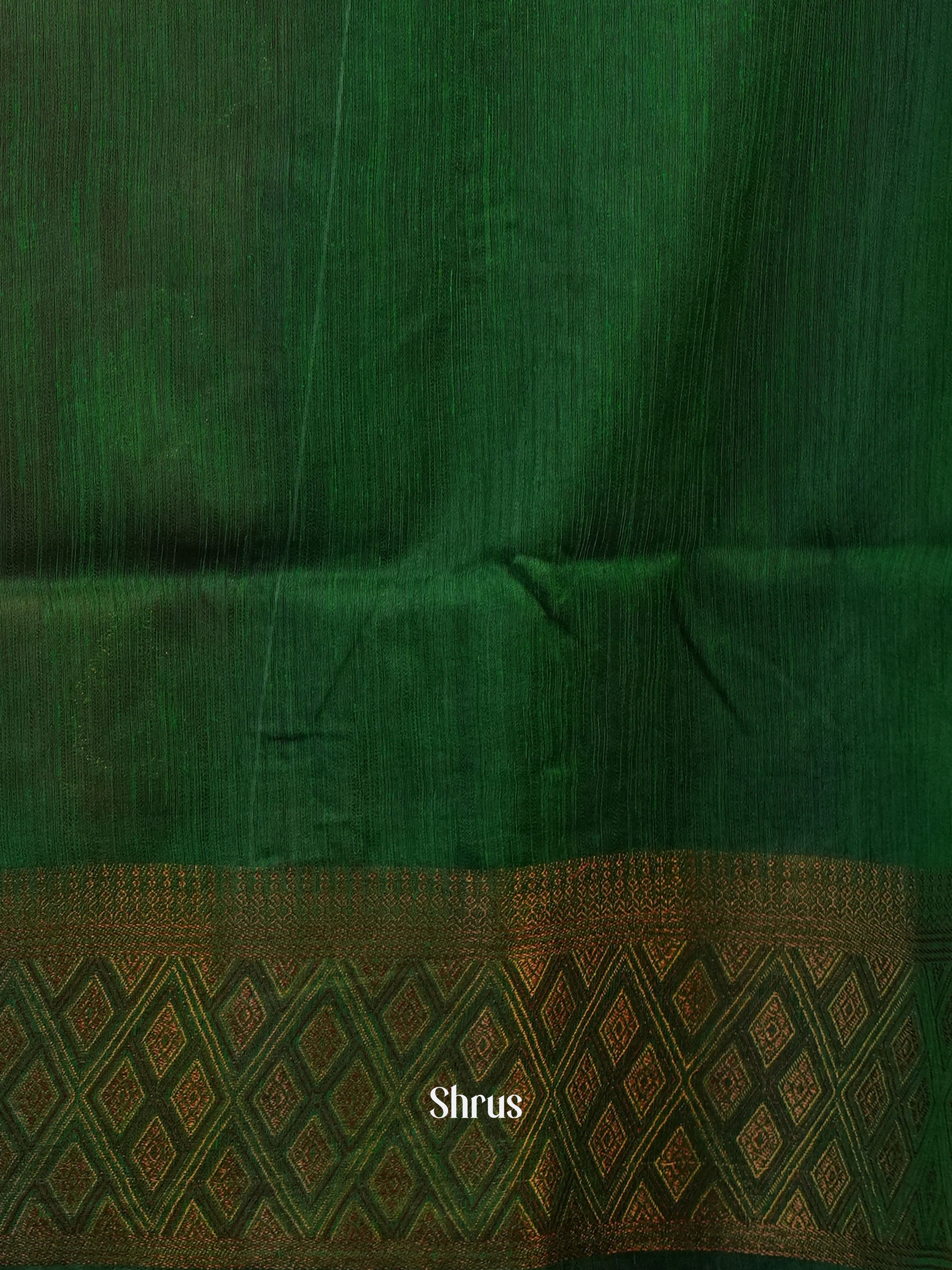 Red & Green - Semi Jute Saree - Shop on Shrus.com