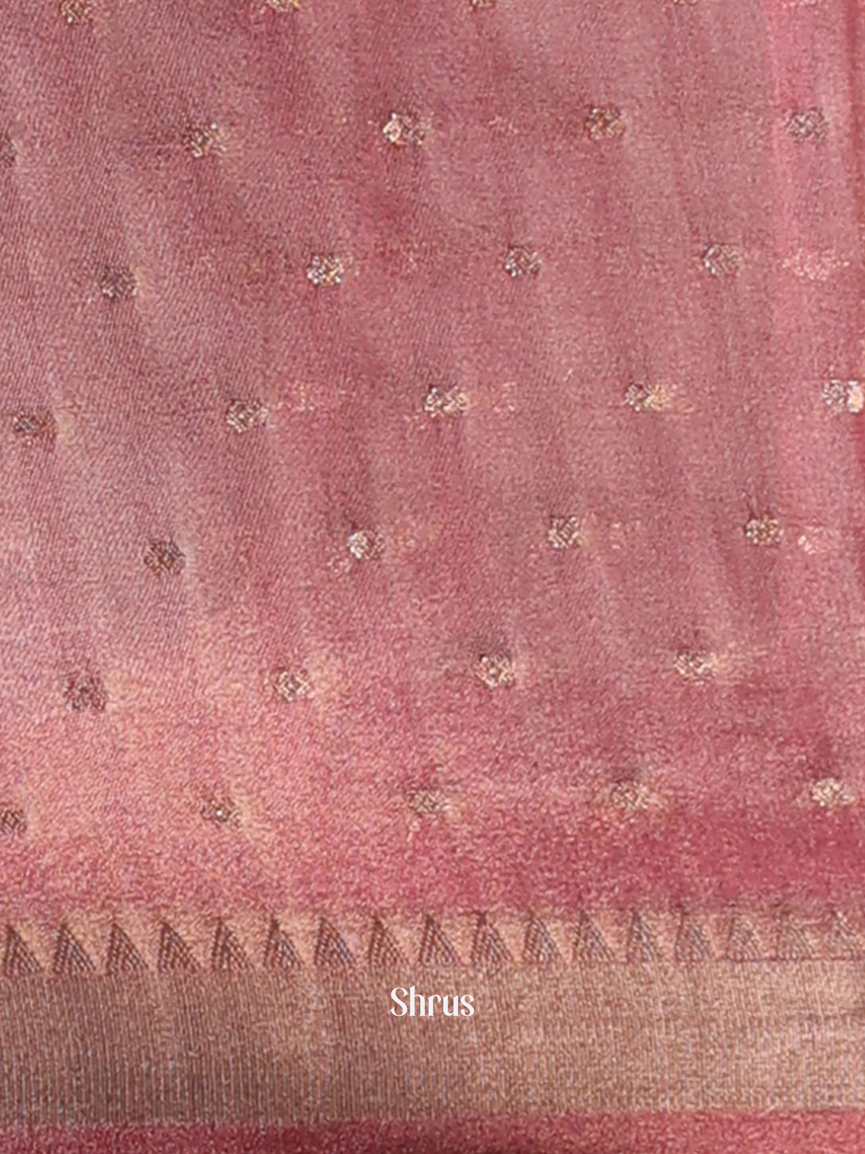 Pink - Semi Organza Saree - Shop on Shrus.com