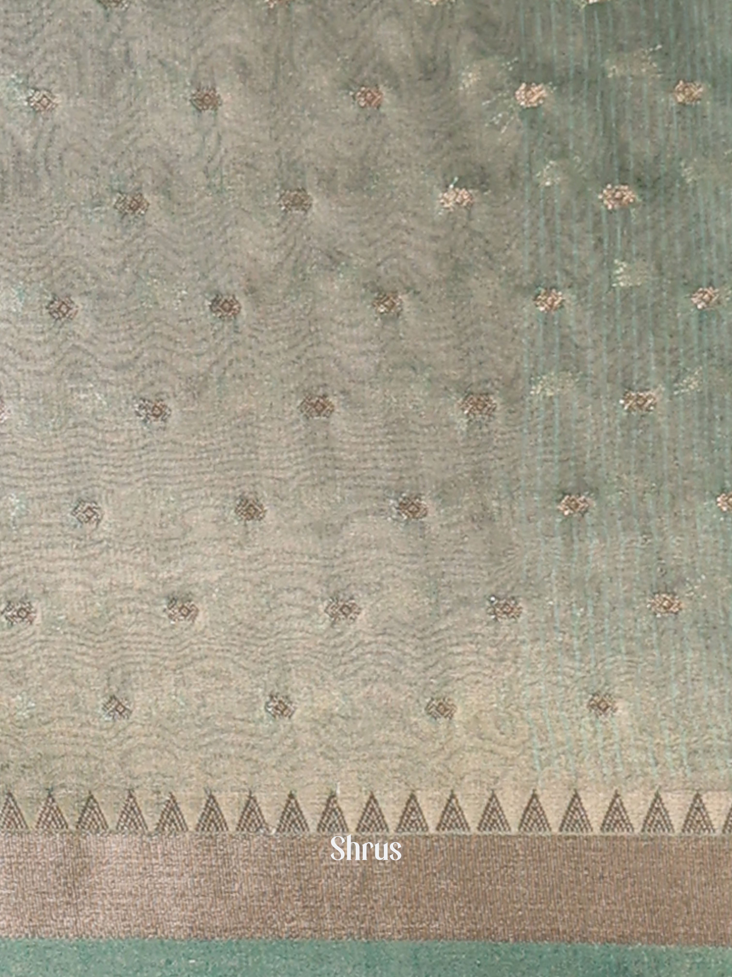 Green - Semi Organza Saree - Shop on Shrus.com