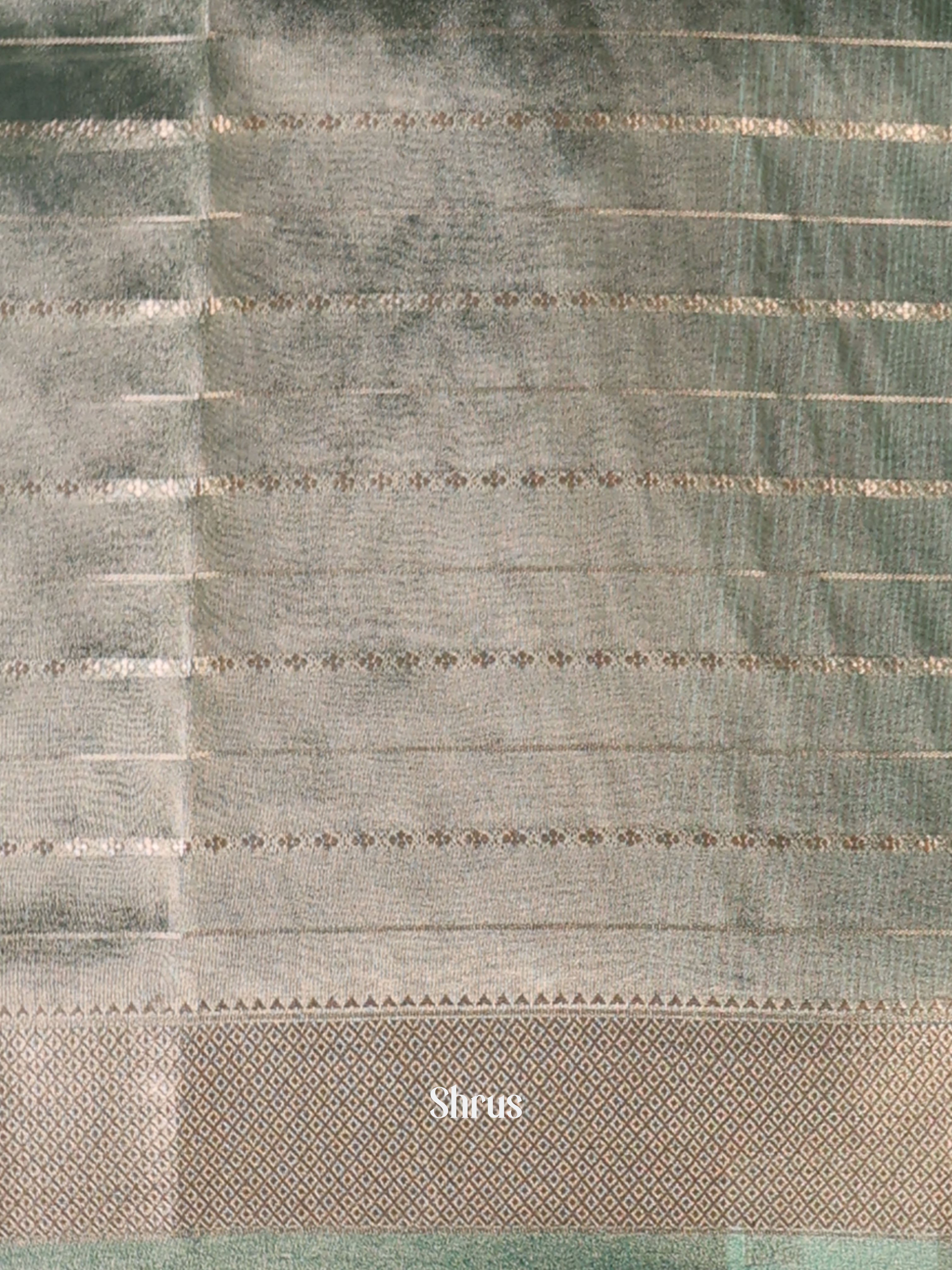 Green - Semi Organza Saree - Shop on Shrus.com