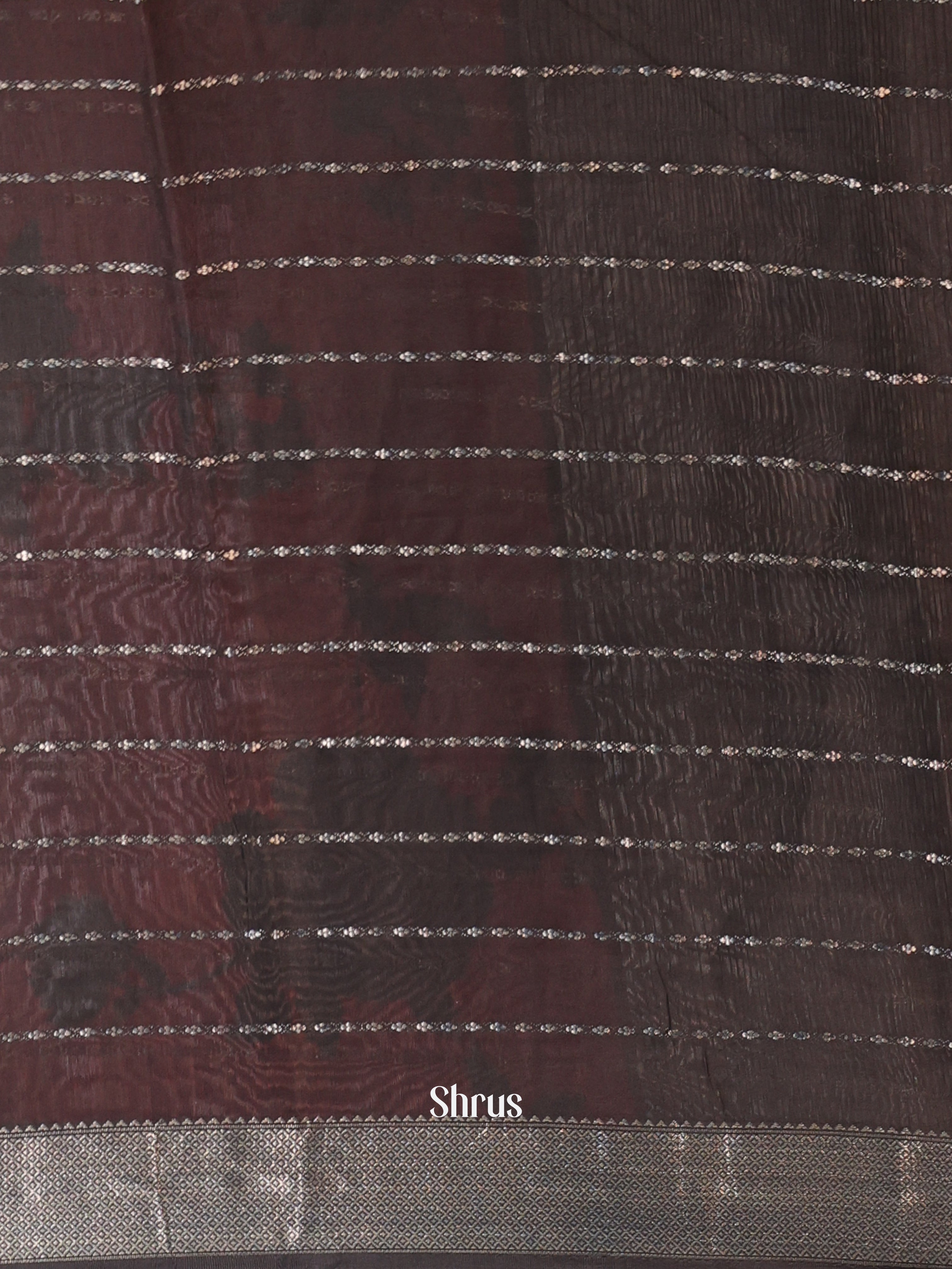 Red & Black - Semi Chanderi Saree - Shop on Shrus.com