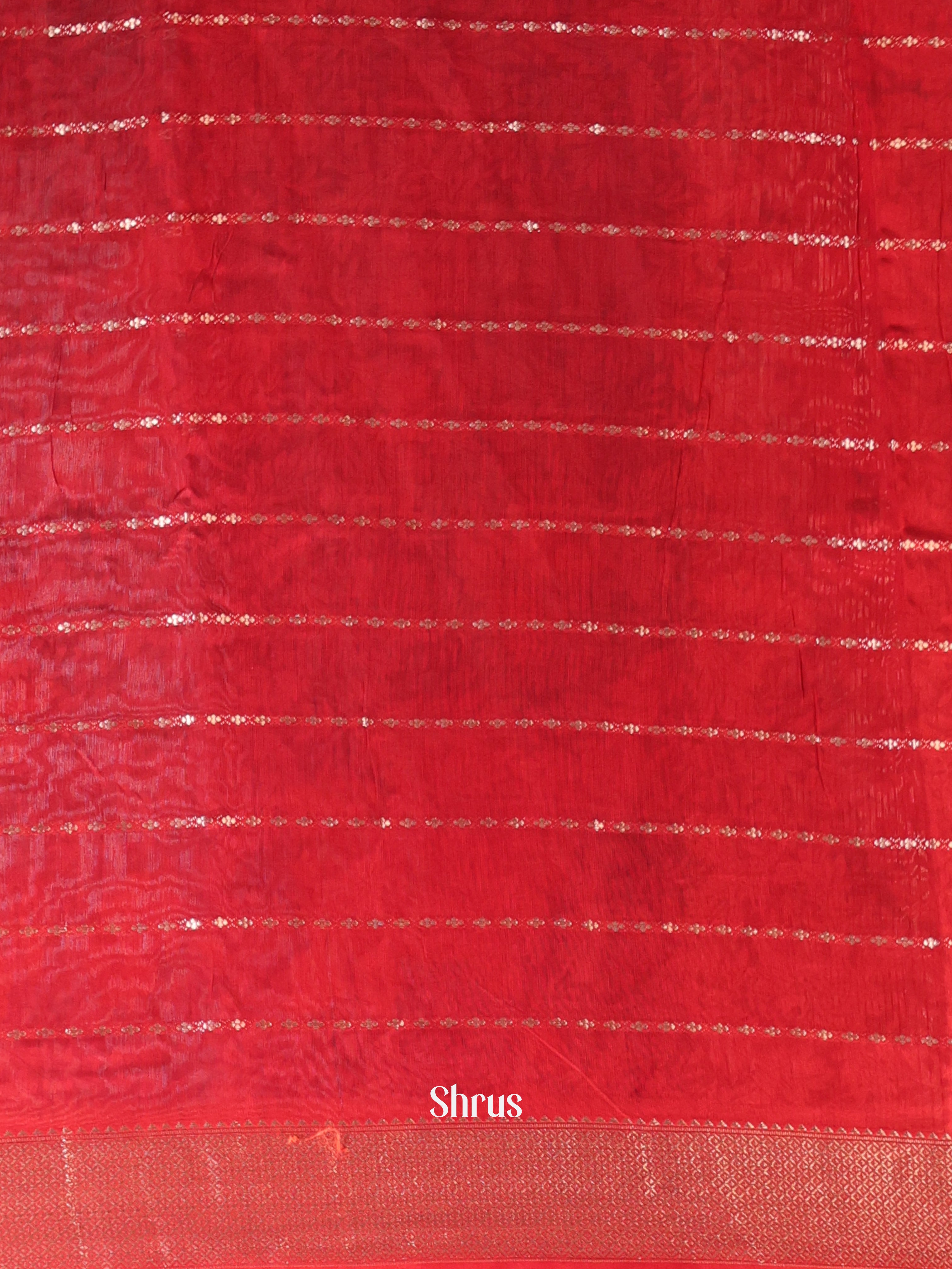 Violet & Red - Semi Chanderi Saree - Shop on Shrus.com