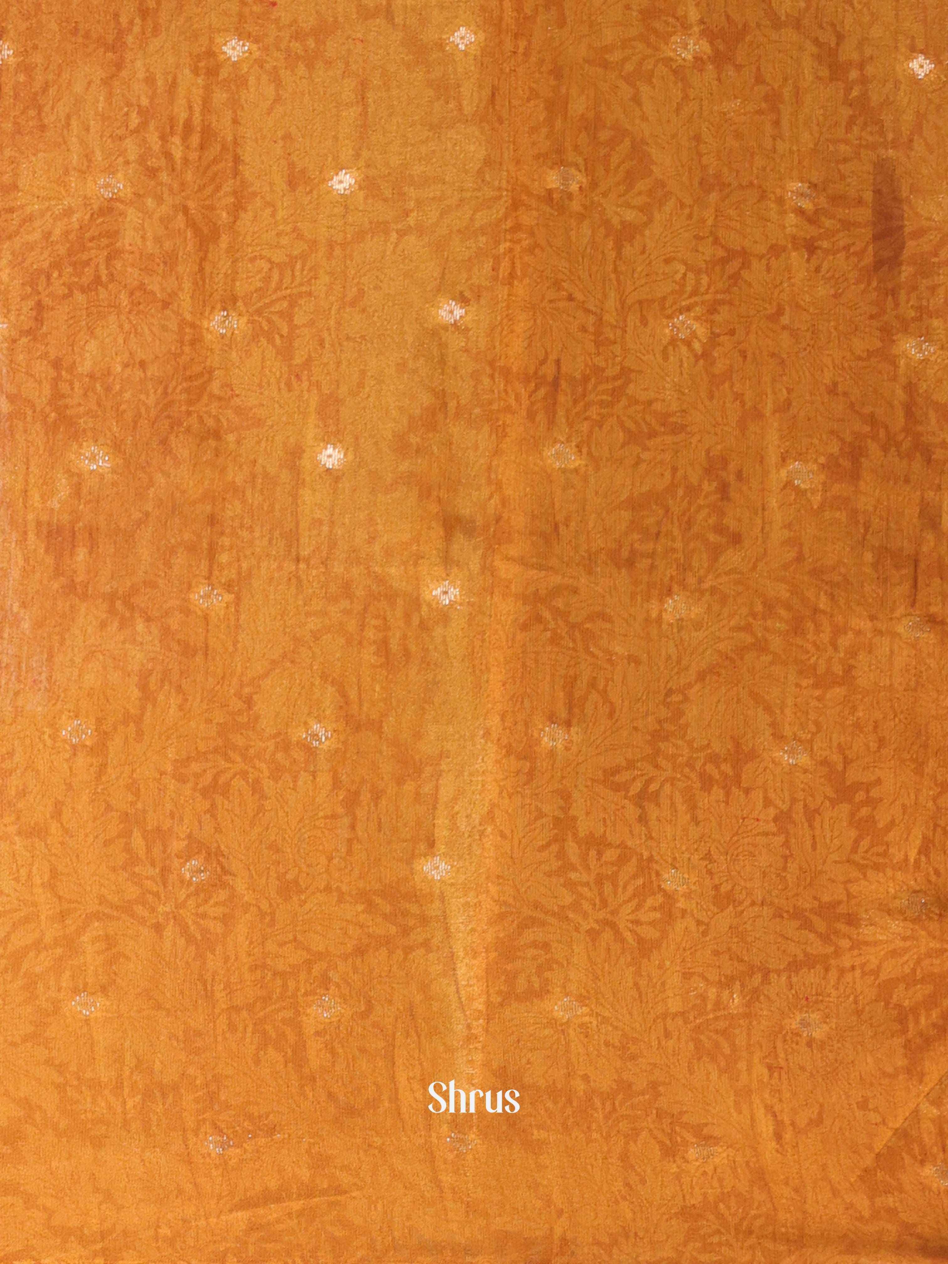 Brown & Mustard - Semi Chanderi Saree - Shop on Shrus.com