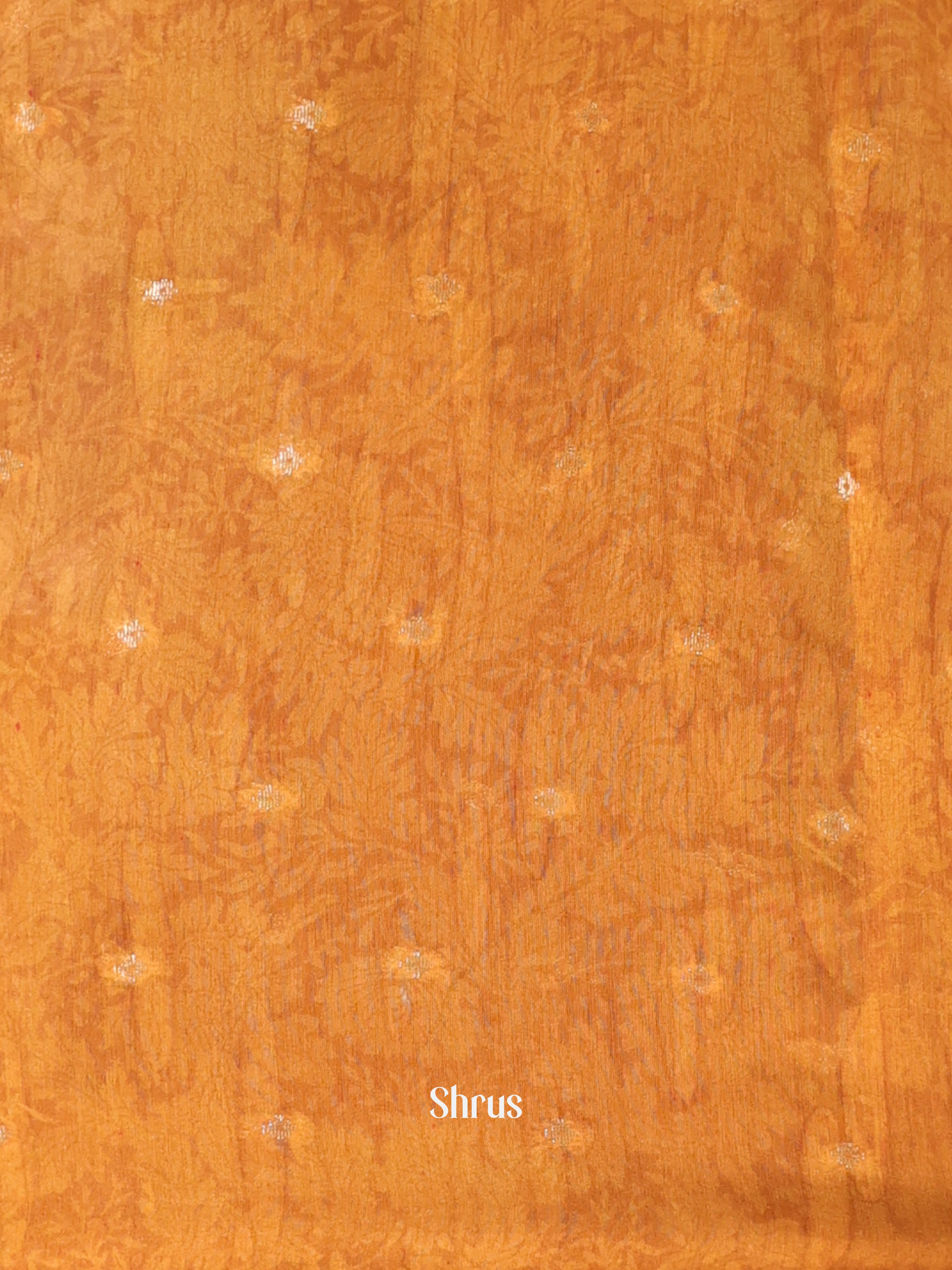 Brown & Mustard - Semi Chanderi Saree - Shop on Shrus.com