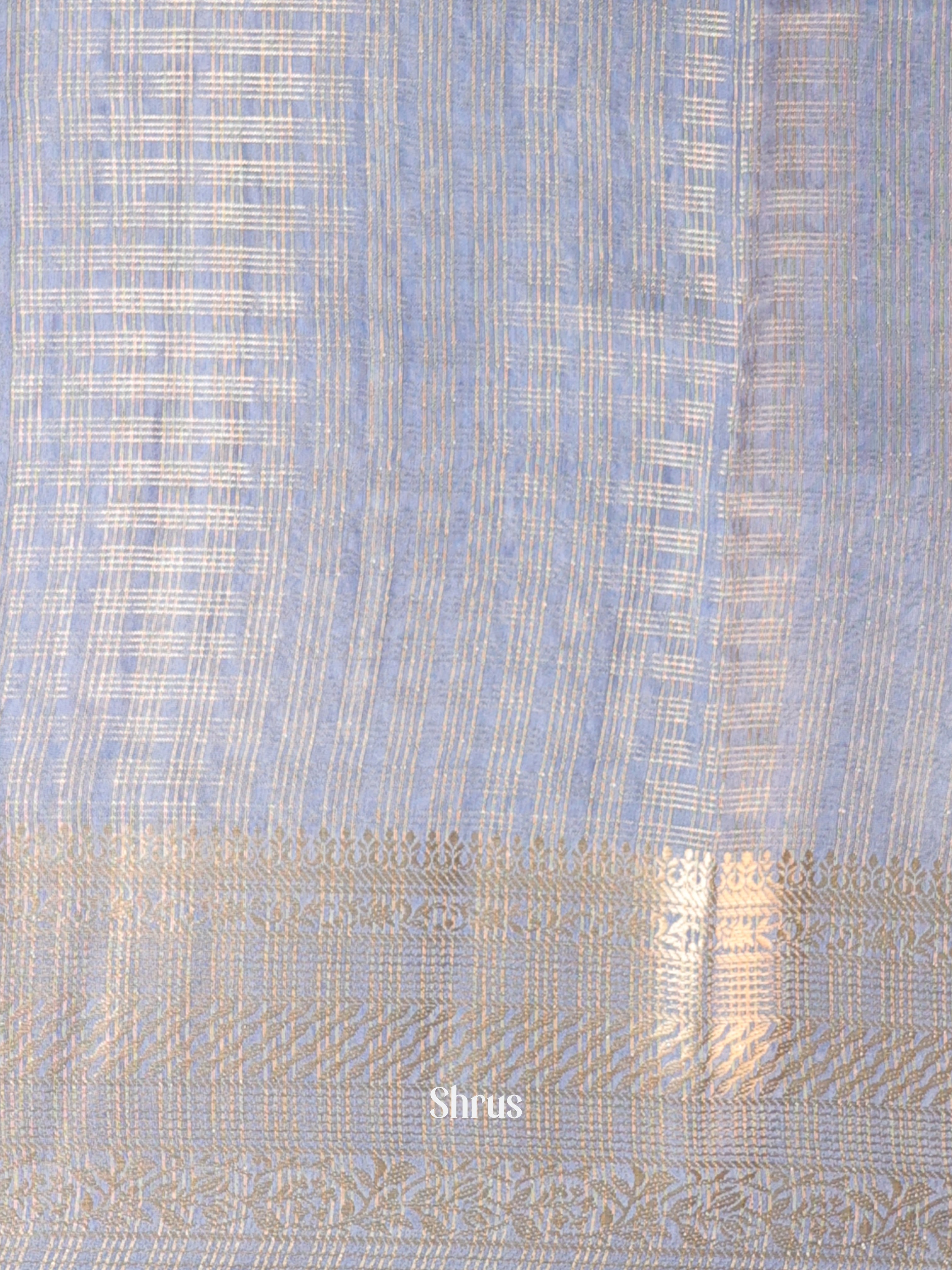 Lavender & Green - Semi Chanderi Saree - Shop on Shrus.com