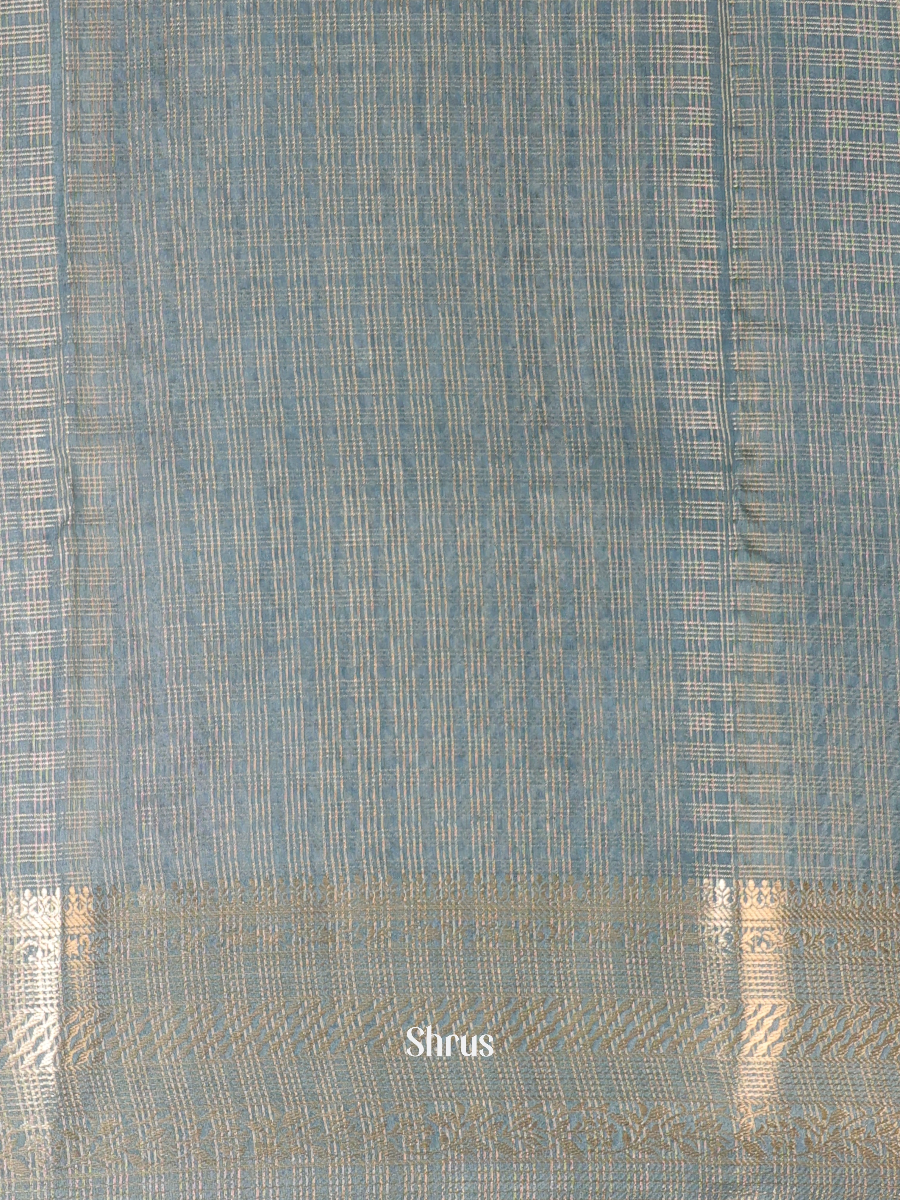 Grey - Semi Chanderi Saree - Shop on Shrus.com