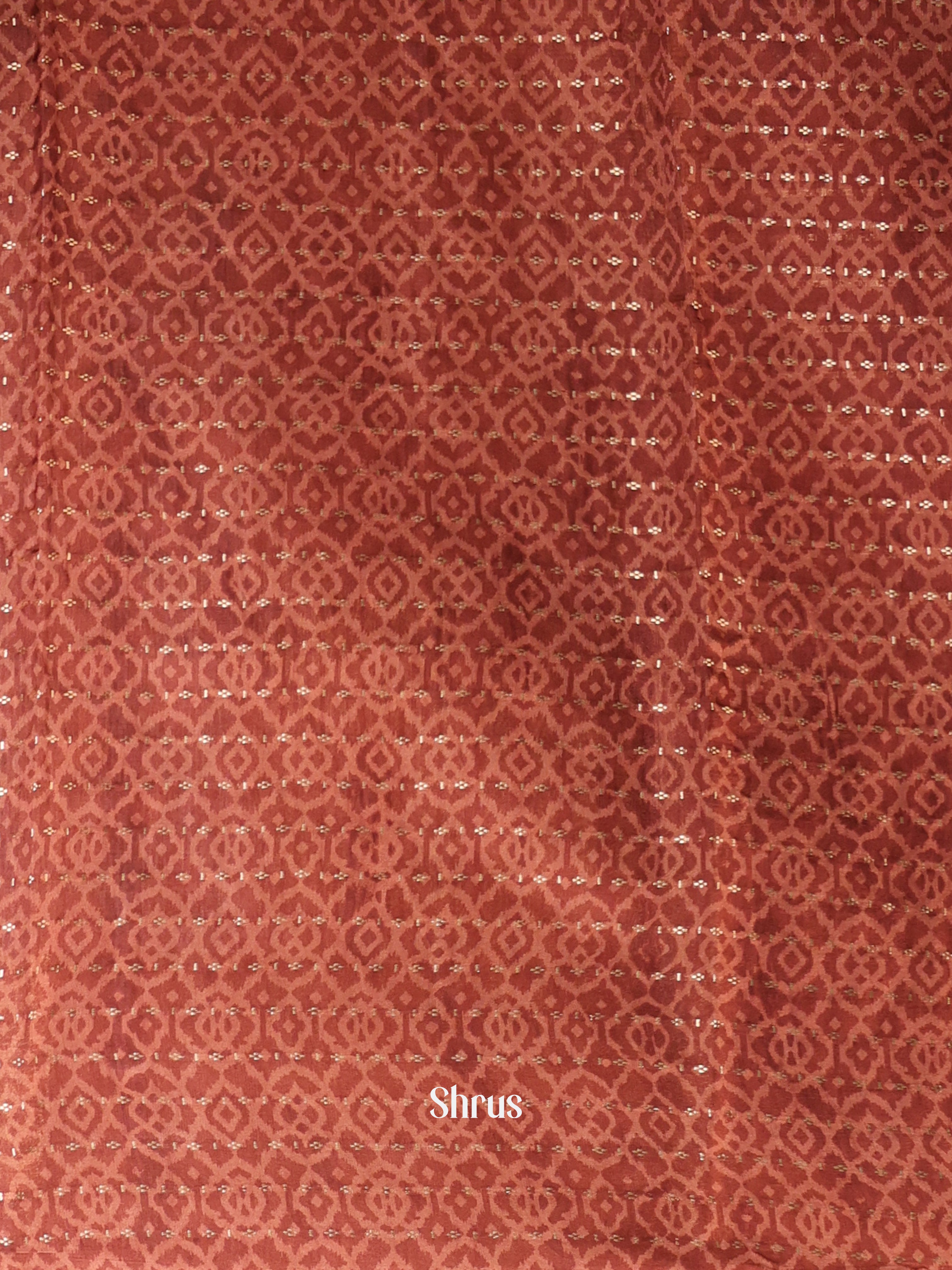 Brown - Semi Chanderi Saree - Shop on Shrus.com