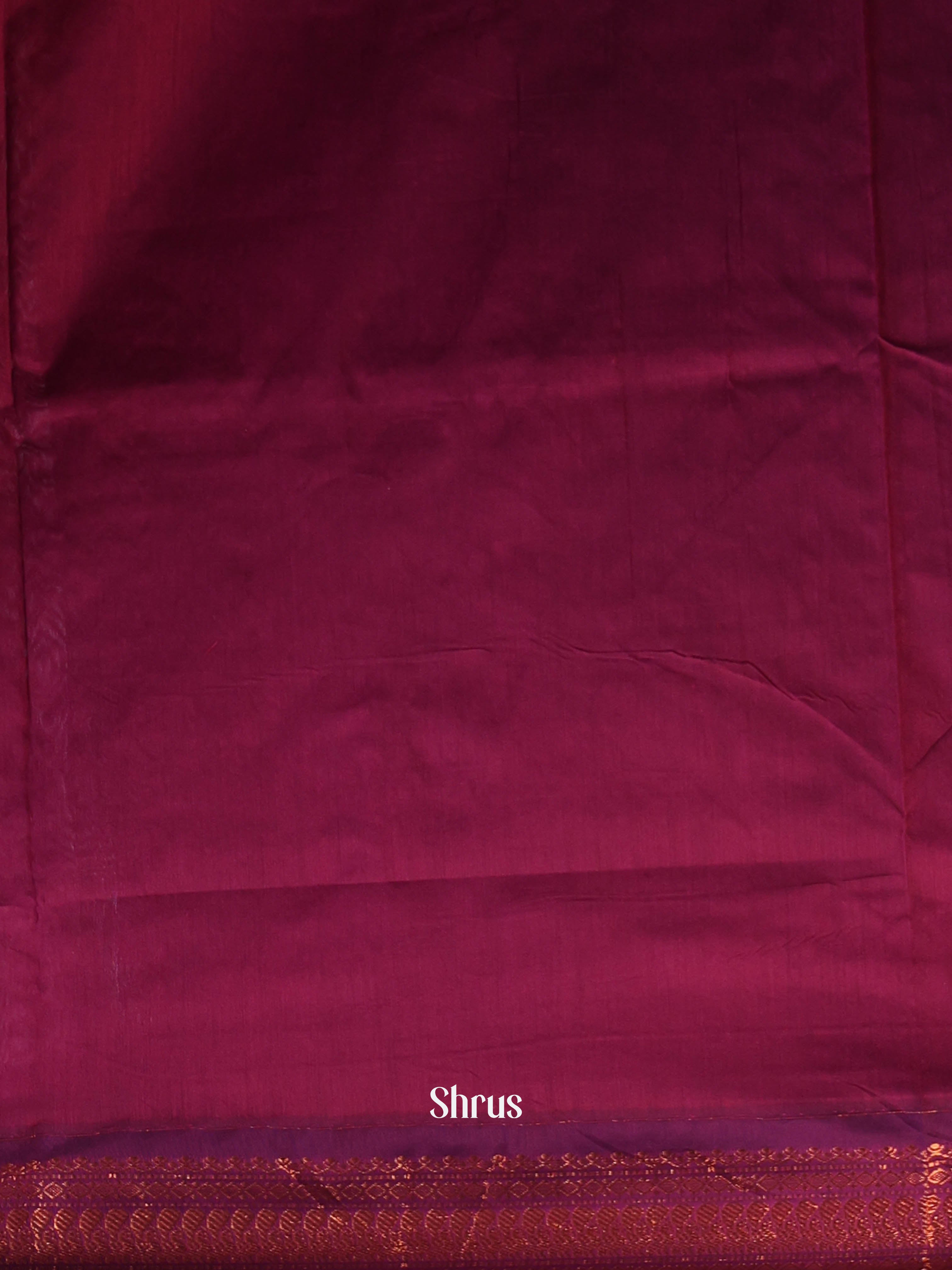 Grey & Maroon- Kalyani Cotton Saree - Shop on Shrus.com
