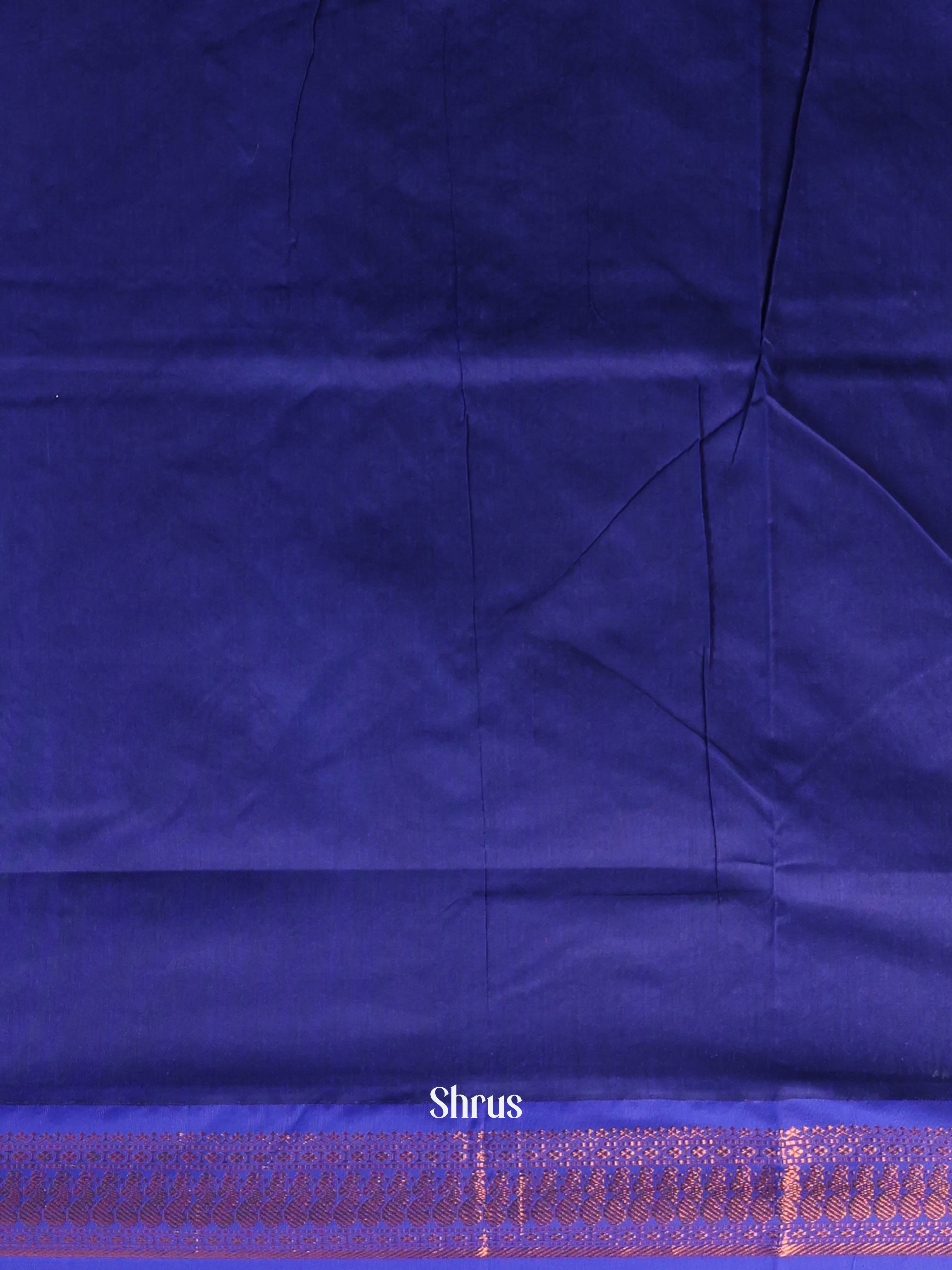 Beige & Blue - Kalyani Cotton Saree - Shop on Shrus.com
