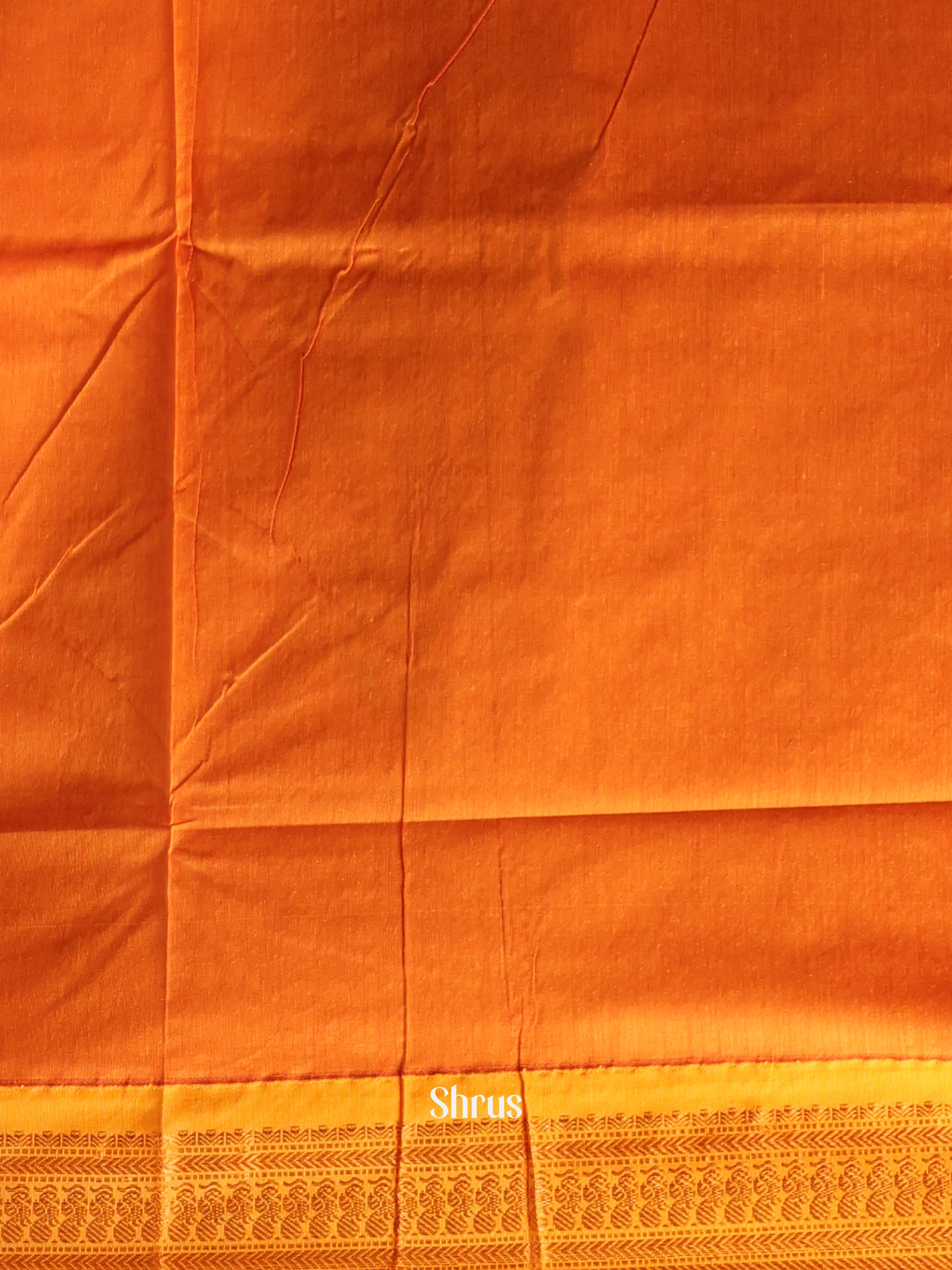 Orange & Yellow - Kalyani Cotton Saree - Shop on Shrus.com