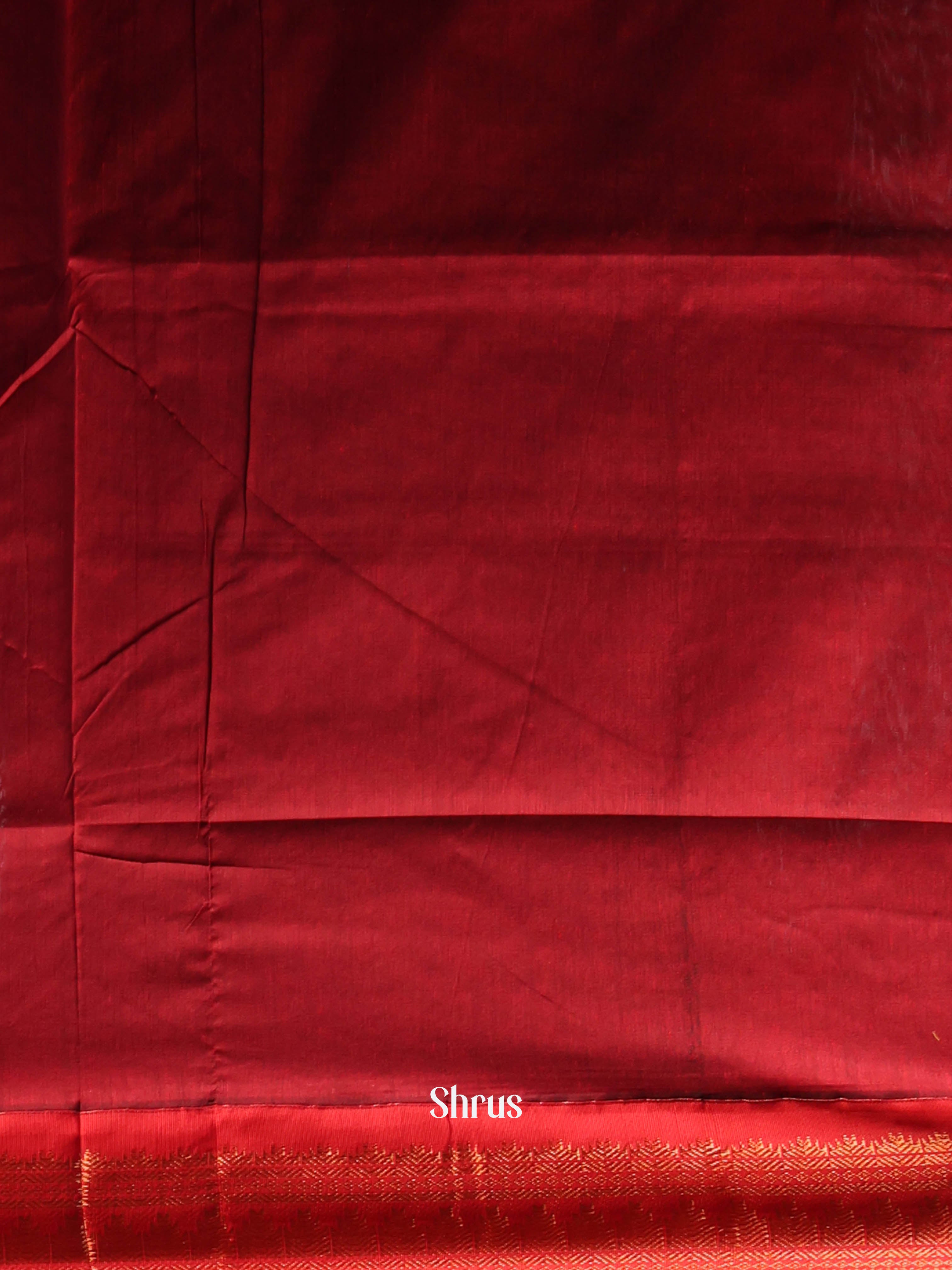 Mustard & Maroon - Kalyani Cotton Saree - Shop on Shrus.com