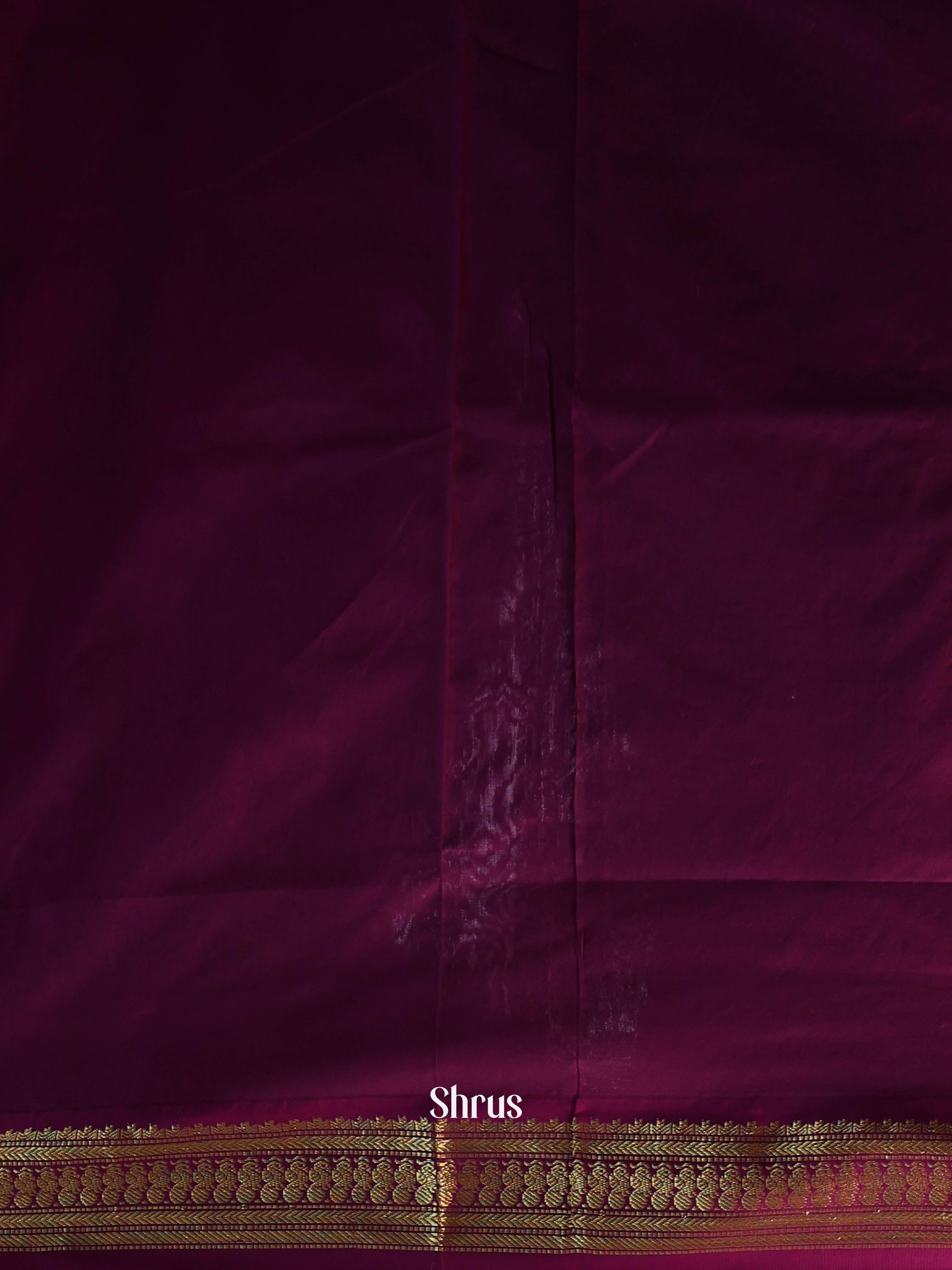 Mustardy Green & Purple - Kalyani Cotton Saree - Shop on Shrus.com